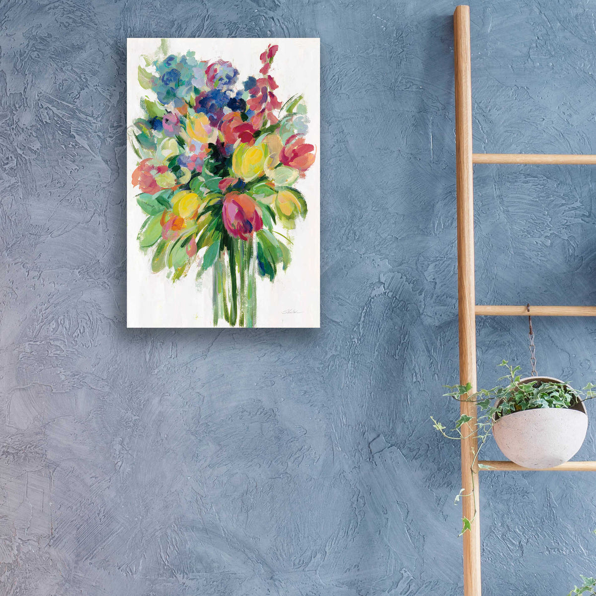 Epic Art 'Earthy Colors Bouquet II White' by Silvia Vassileva, Acrylic Glass Wall Art,16x24
