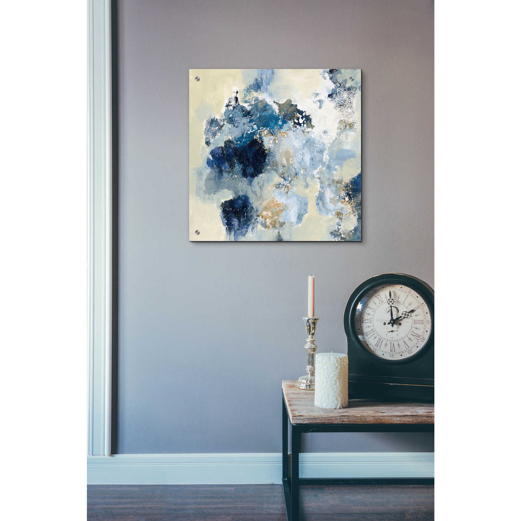 Epic Art 'Indigo Monotype' by Silvia Vassileva, Acrylic Glass Wall Art,24x24