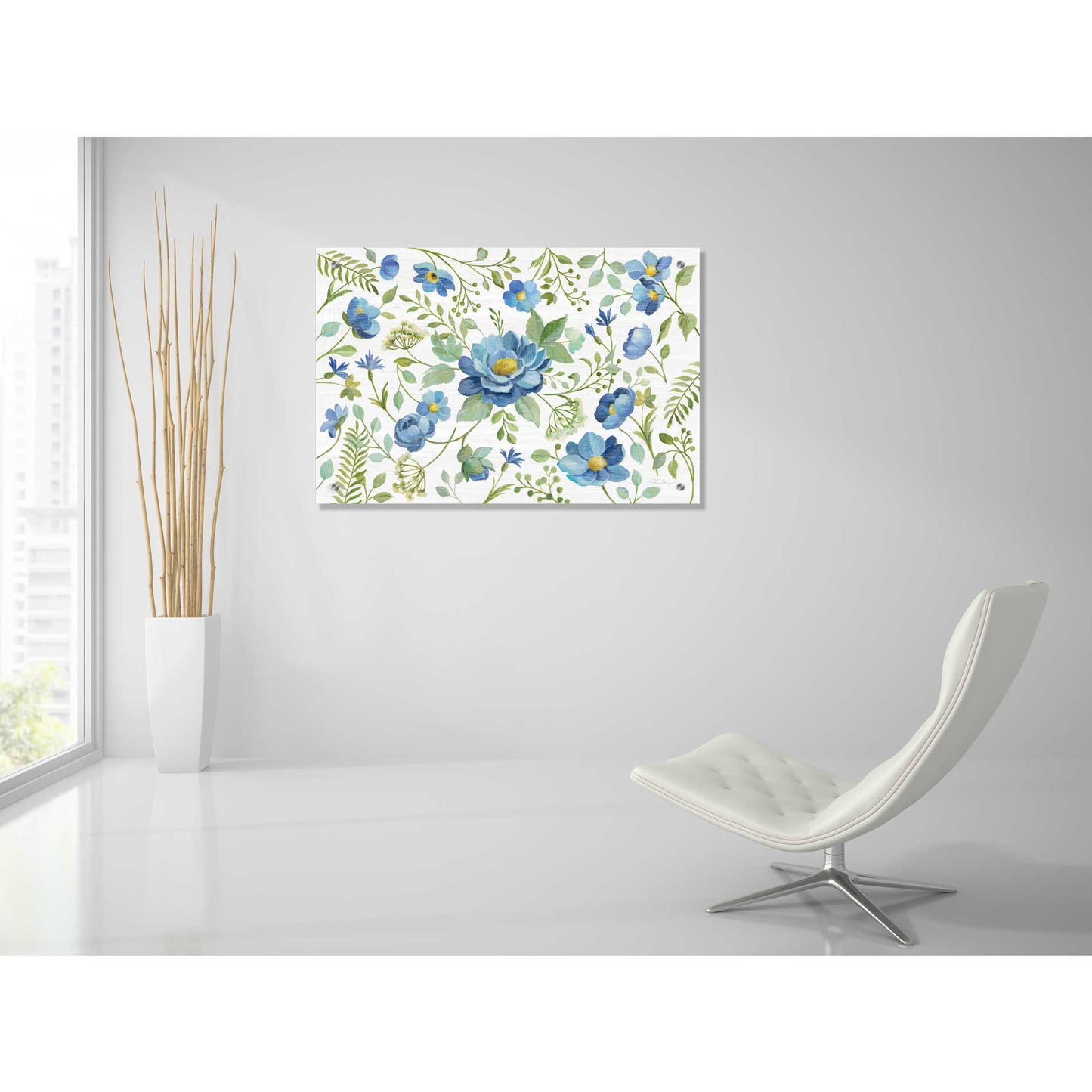 Epic Art 'Botanical Blue I' by Silvia Vassileva, Acrylic Glass Wall Art,36x24