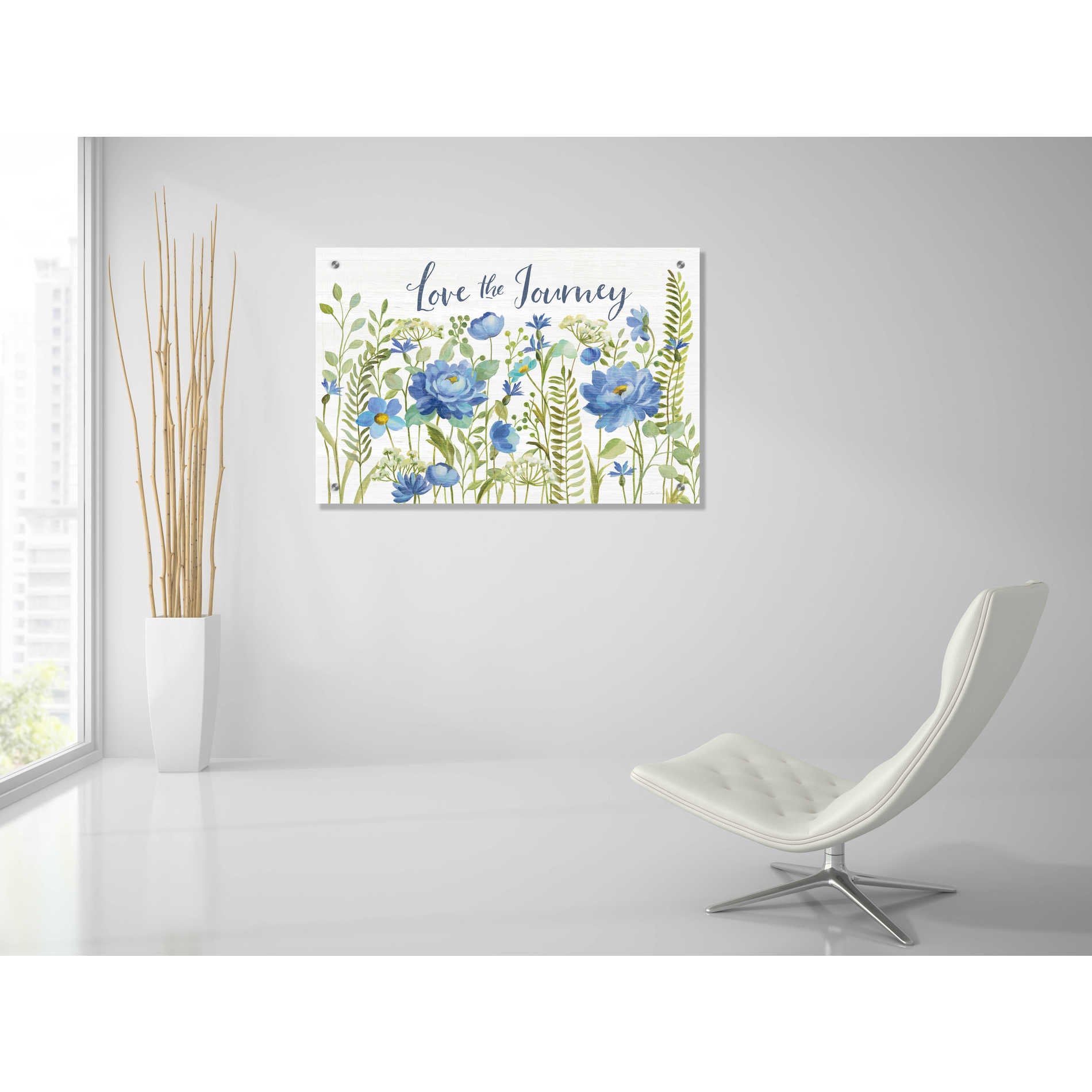 Epic Art 'Botanical Blue II' by Silvia Vassileva, Acrylic Glass Wall Art,36x24