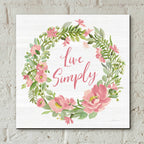 Epic Art 'Live Simply Blush' by Silvia Vassileva, Acrylic Glass Wall Art,12x12