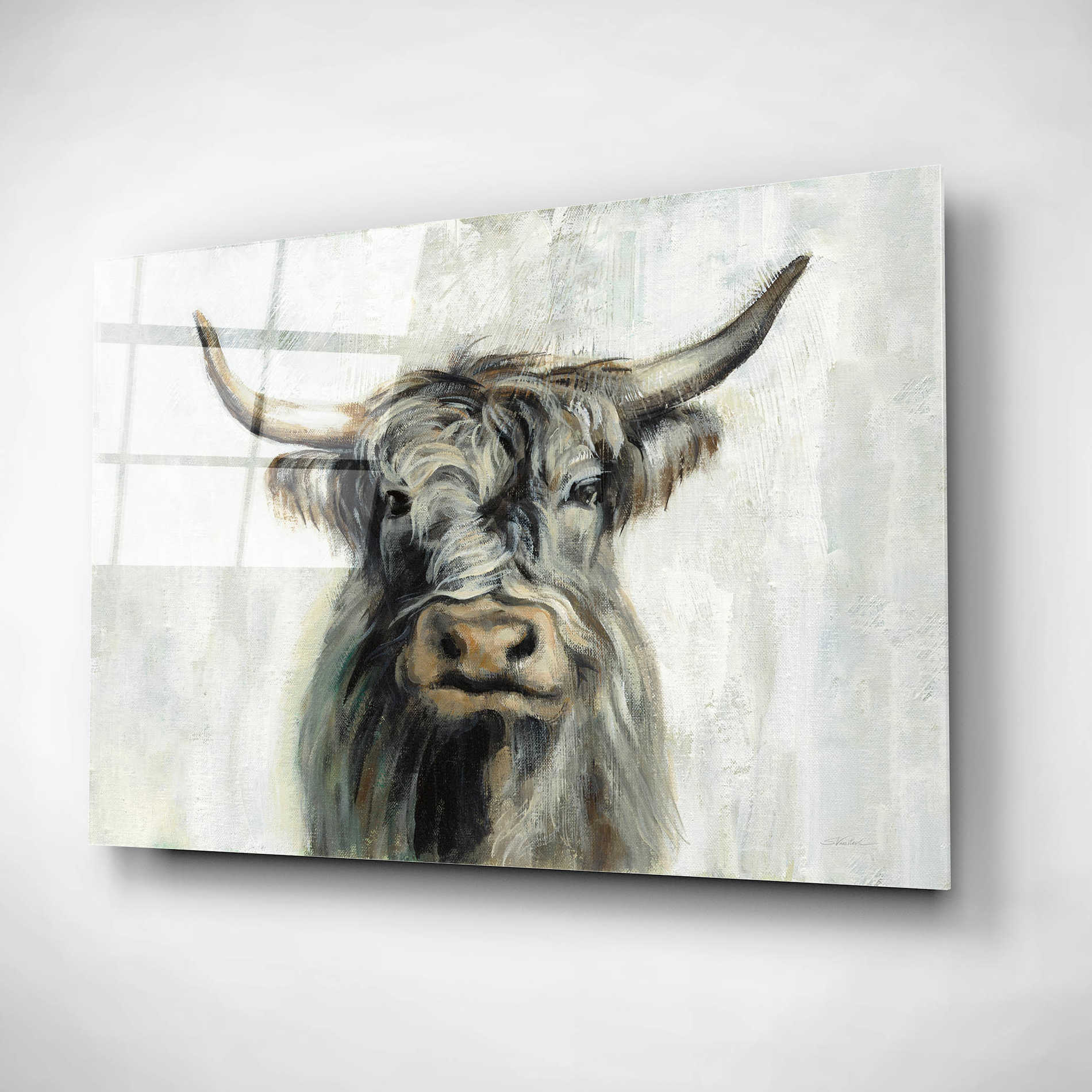 Epic Art 'Highland Cow Horizontal' by Silvia Vassileva, Acrylic Glass Wall Art,24x16