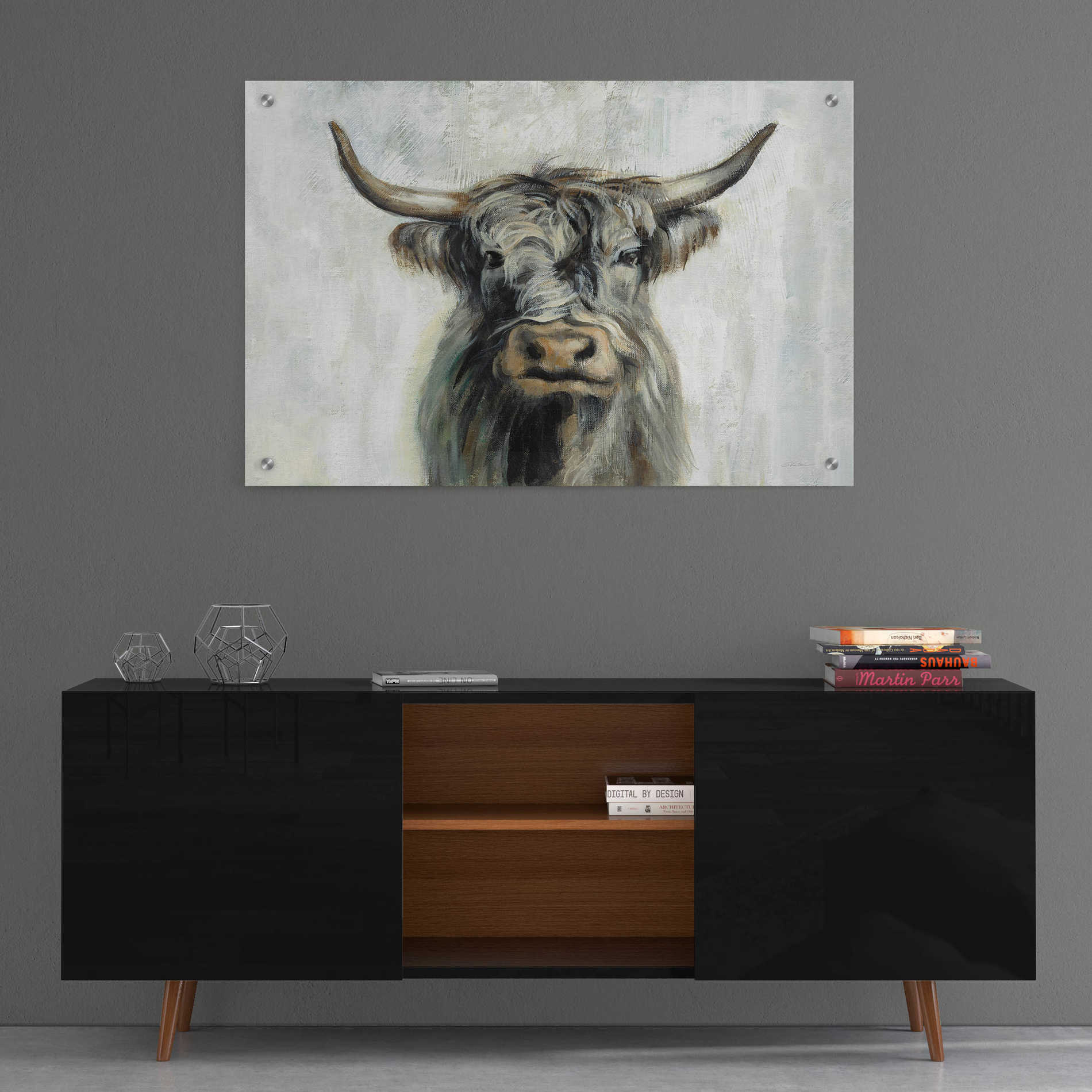 Epic Art 'Highland Cow Horizontal' by Silvia Vassileva, Acrylic Glass Wall Art,36x24