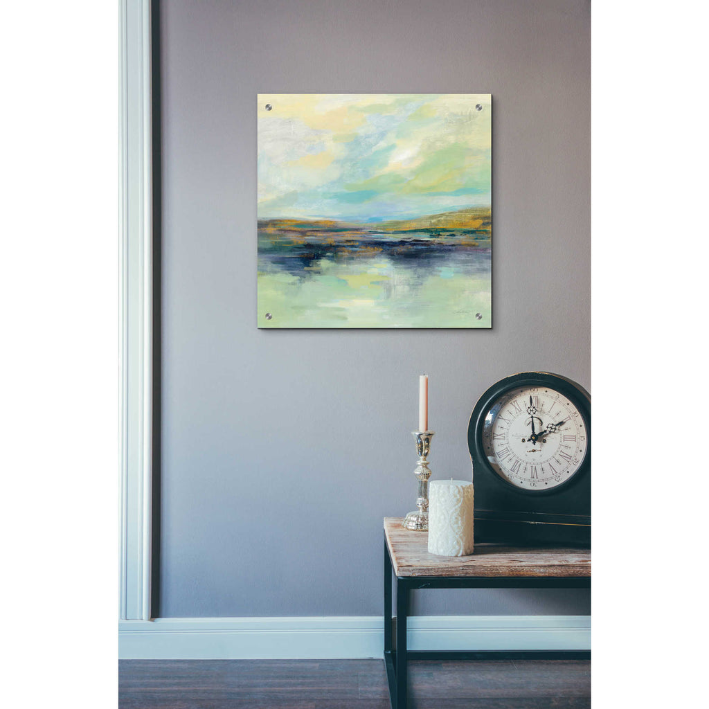 Epic Art 'Golden Fields by the River' by Silvia Vassileva, Acrylic Glass Wall Art,24x24
