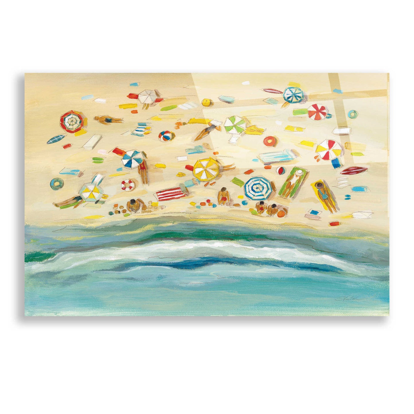 Epic Art 'Beach Day' by Silvia Vassileva, Acrylic Glass Wall Art,24x16