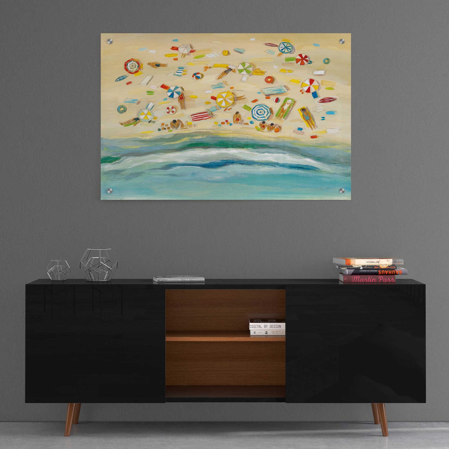 Epic Art 'Beach Day' by Silvia Vassileva, Acrylic Glass Wall Art,36x24