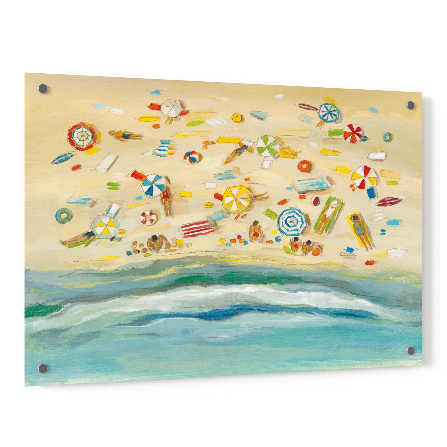 Epic Art 'Beach Day' by Silvia Vassileva, Acrylic Glass Wall Art,36x24