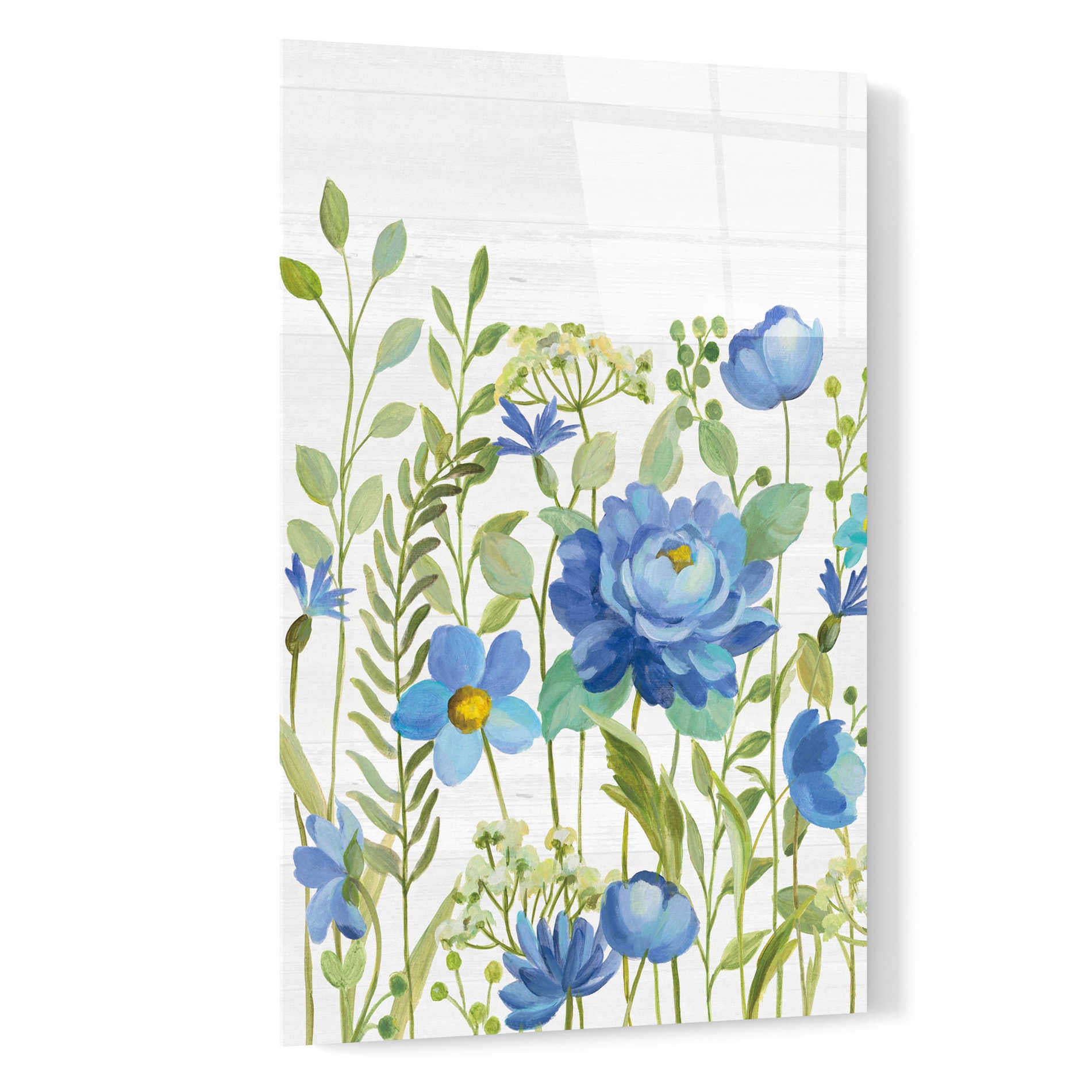 Epic Art 'Botanical Blue VII' by Silvia Vassileva, Acrylic Glass Wall Art,16x24