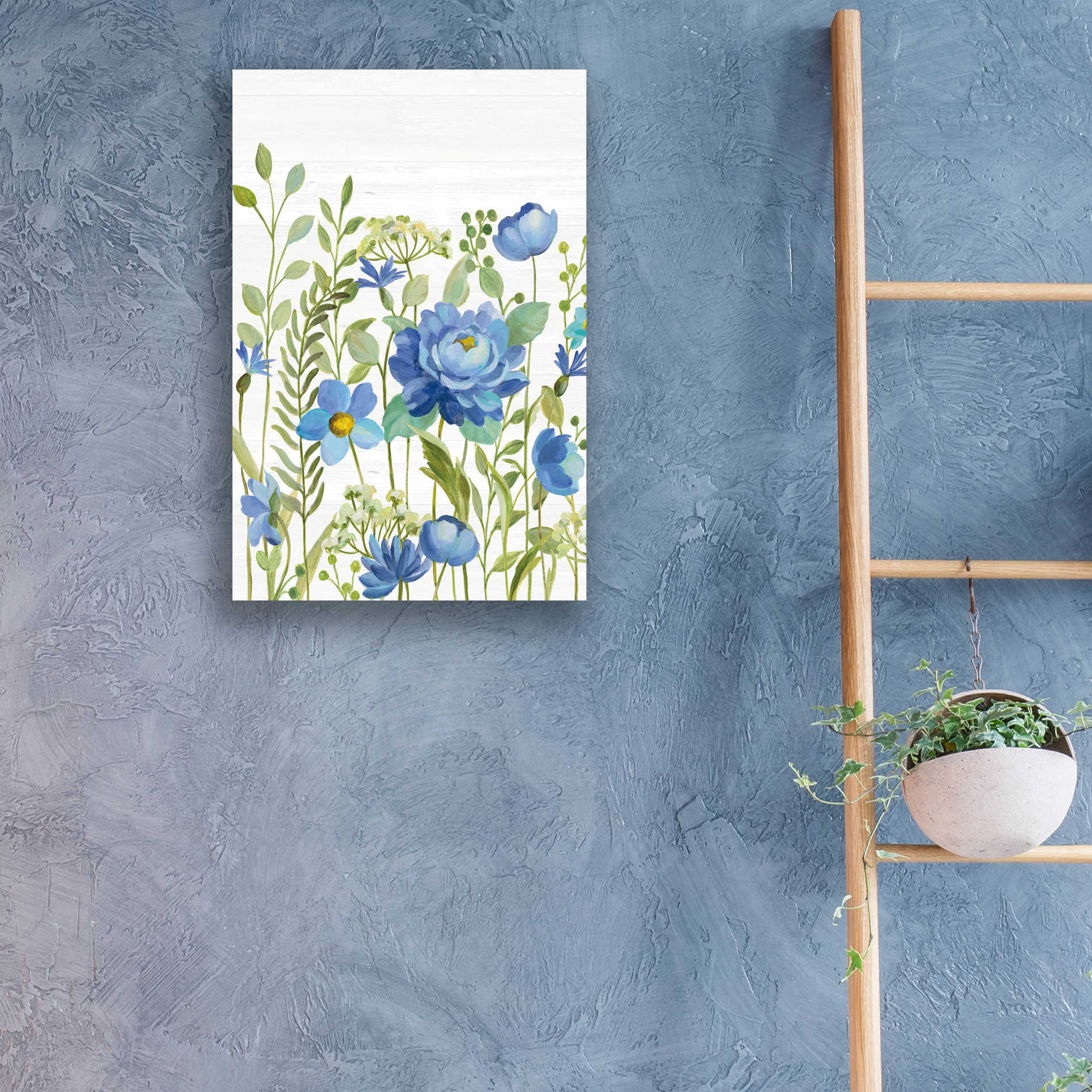 Epic Art 'Botanical Blue VII' by Silvia Vassileva, Acrylic Glass Wall Art,16x24