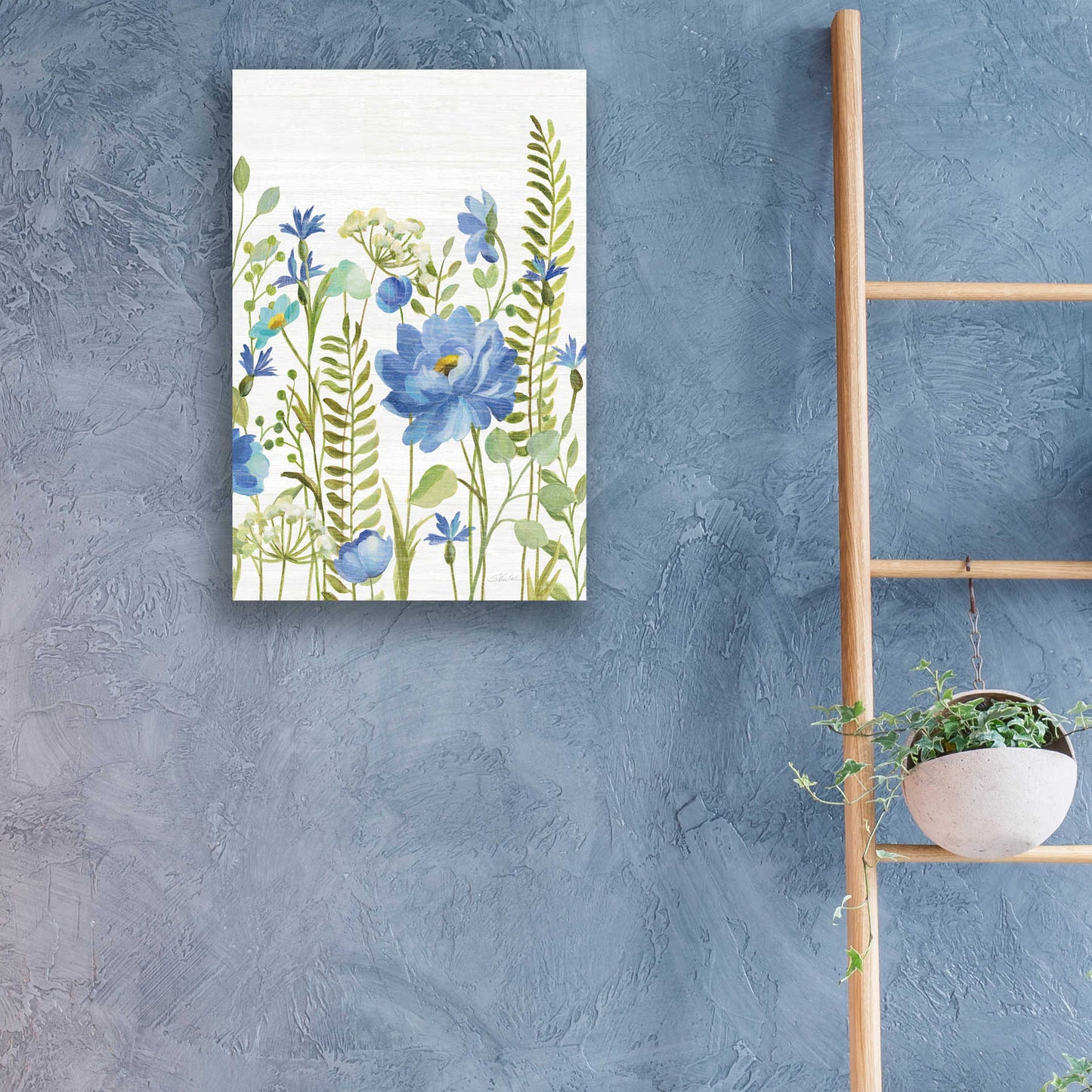 Epic Art 'Botanical Blue VIII' by Silvia Vassileva, Acrylic Glass Wall Art,16x24