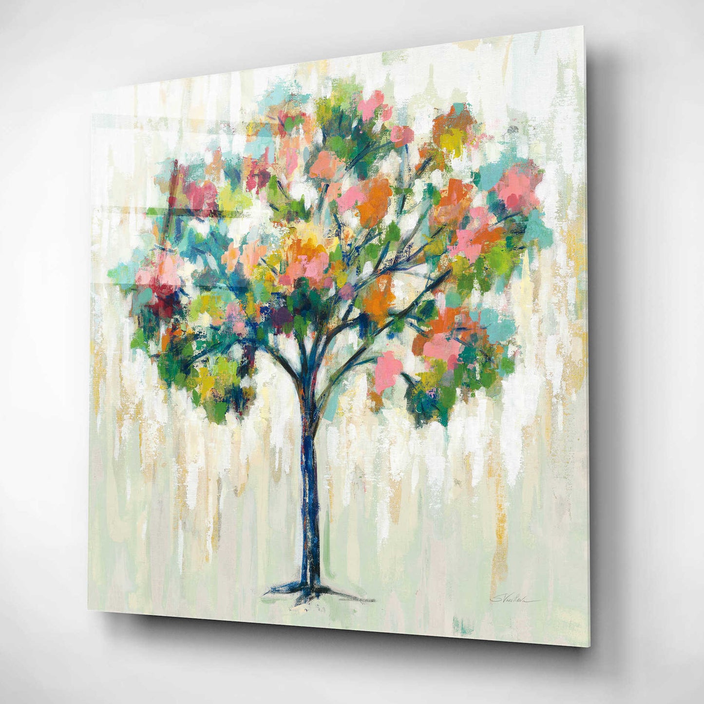 Epic Art 'Blooming Tree Neutral' by Silvia Vassileva, Acrylic Glass Wall Art,12x12