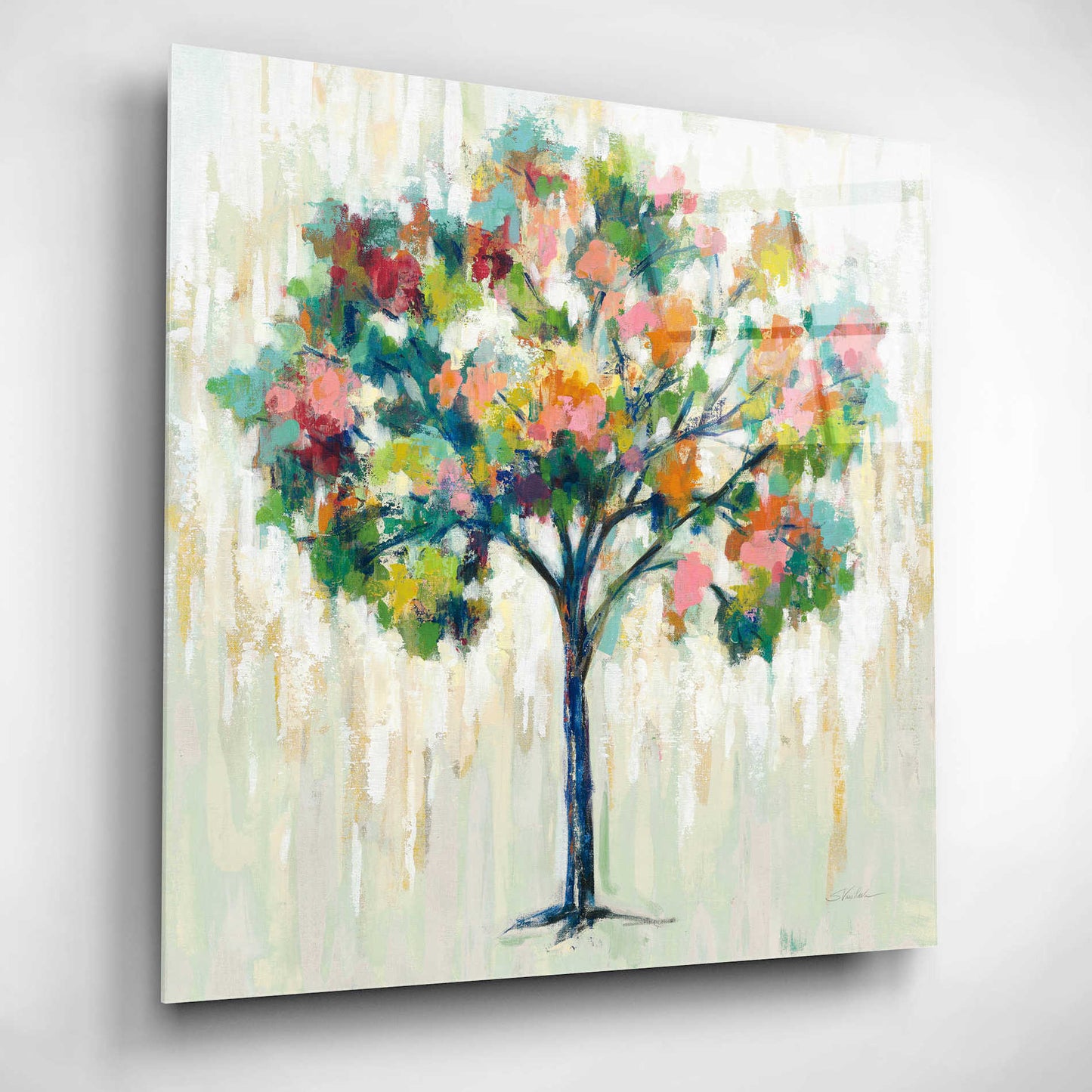 Epic Art 'Blooming Tree Neutral' by Silvia Vassileva, Acrylic Glass Wall Art,12x12