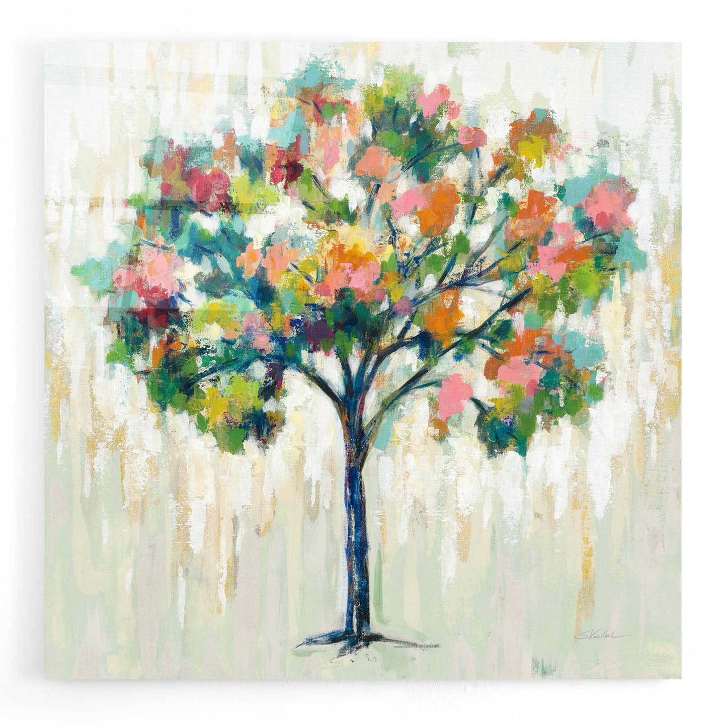 Epic Art 'Blooming Tree Neutral' by Silvia Vassileva, Acrylic Glass Wall Art,12x12