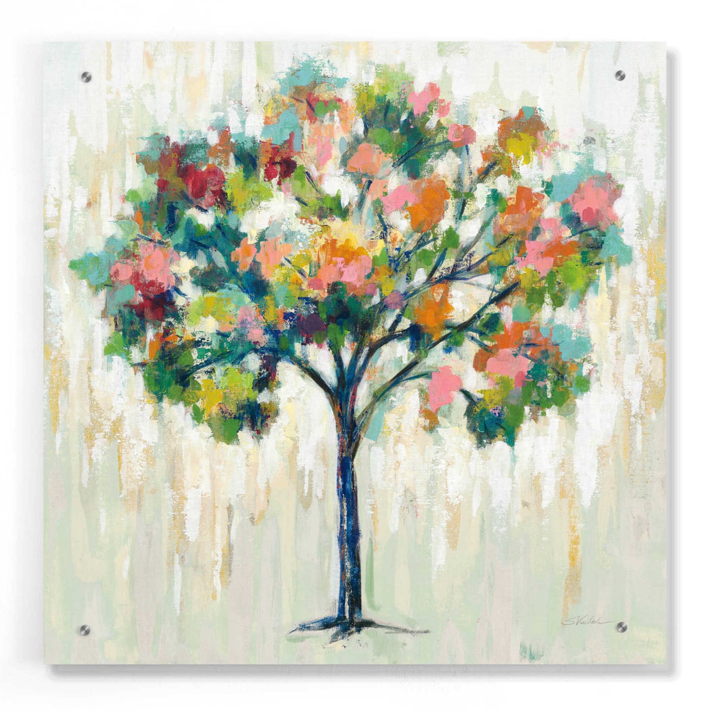 Epic Art 'Blooming Tree Neutral' by Silvia Vassileva, Acrylic Glass Wall Art,24x24