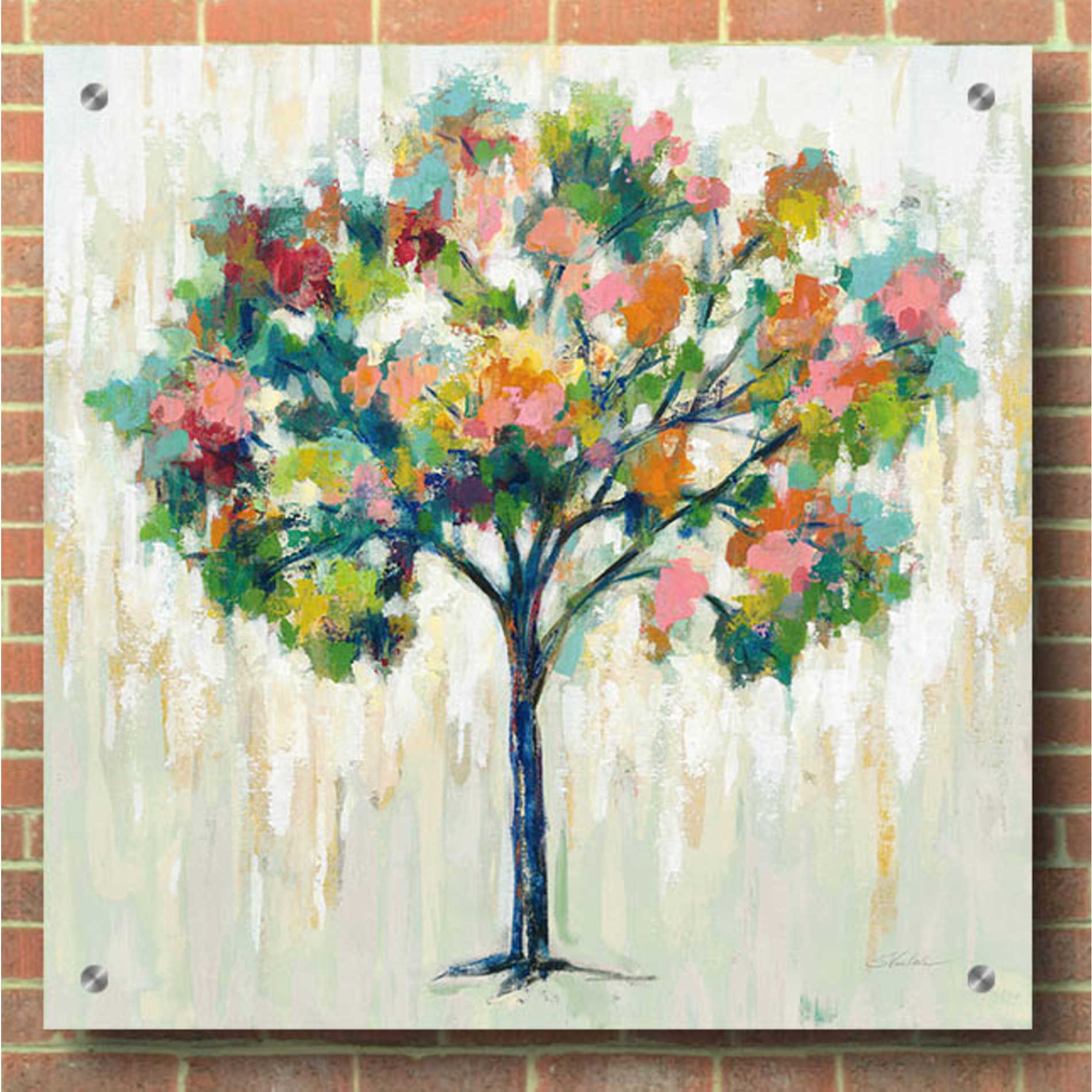 Epic Art 'Blooming Tree Neutral' by Silvia Vassileva, Acrylic Glass Wall Art,36x36