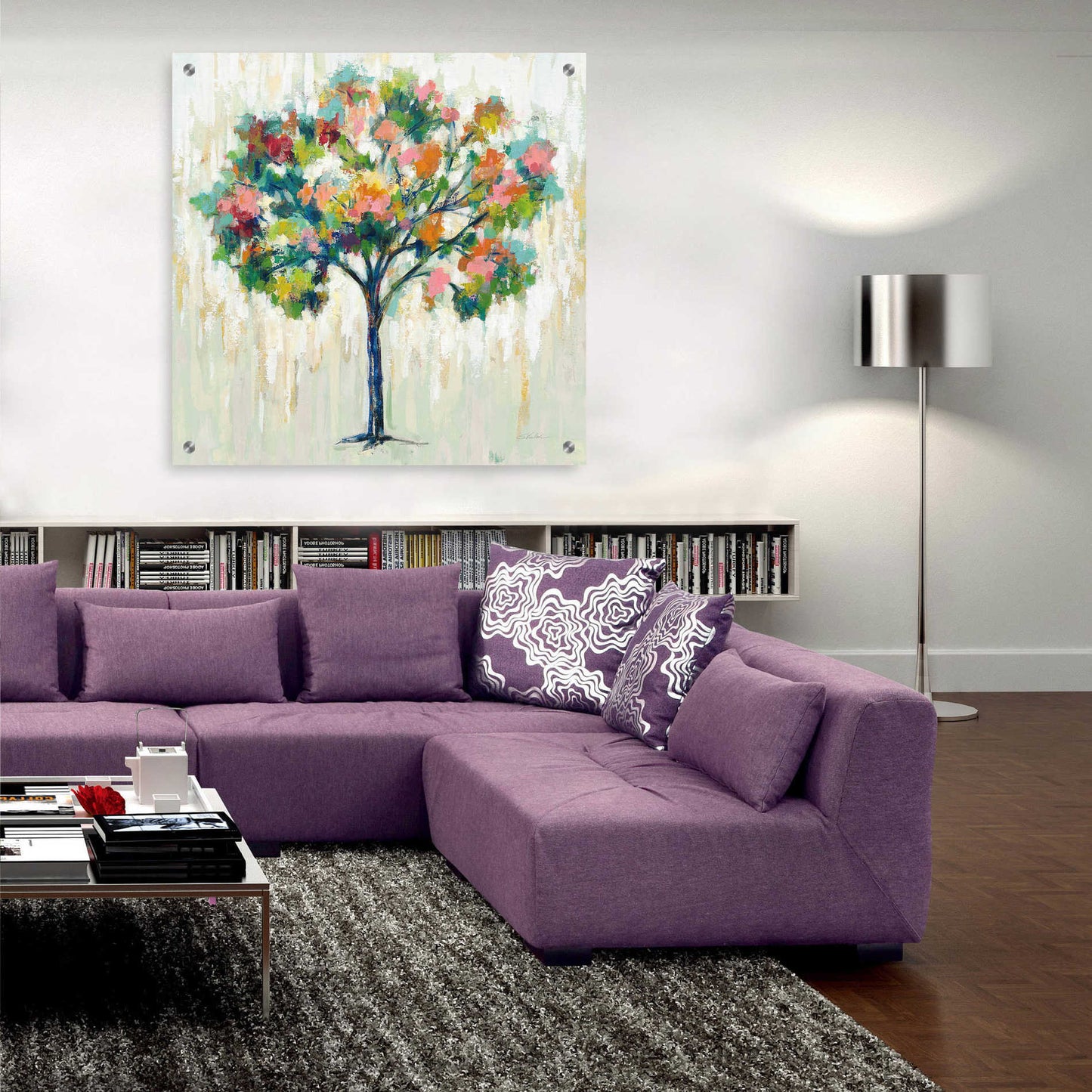 Epic Art 'Blooming Tree Neutral' by Silvia Vassileva, Acrylic Glass Wall Art,36x36