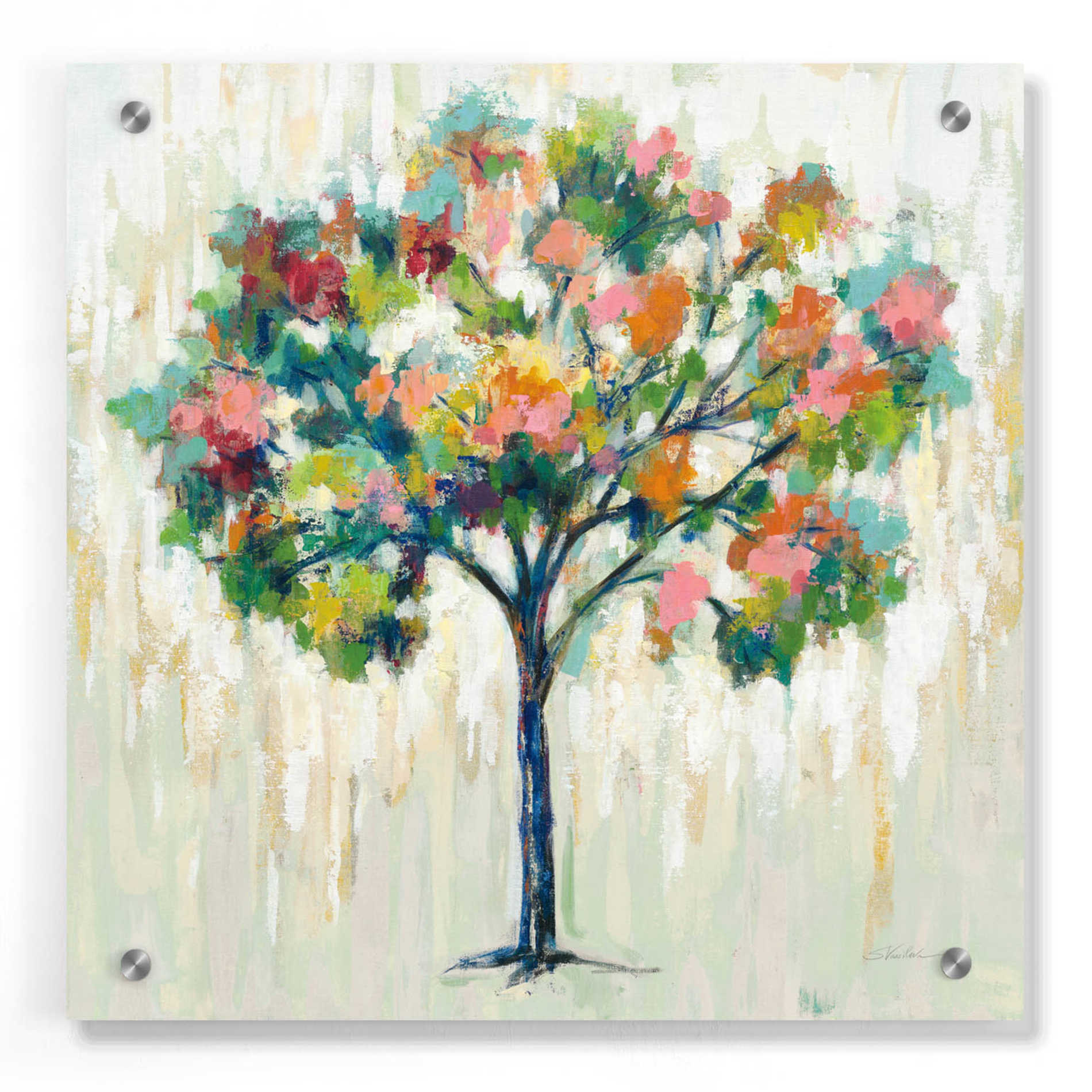 Epic Art 'Blooming Tree Neutral' by Silvia Vassileva, Acrylic Glass Wall Art,36x36