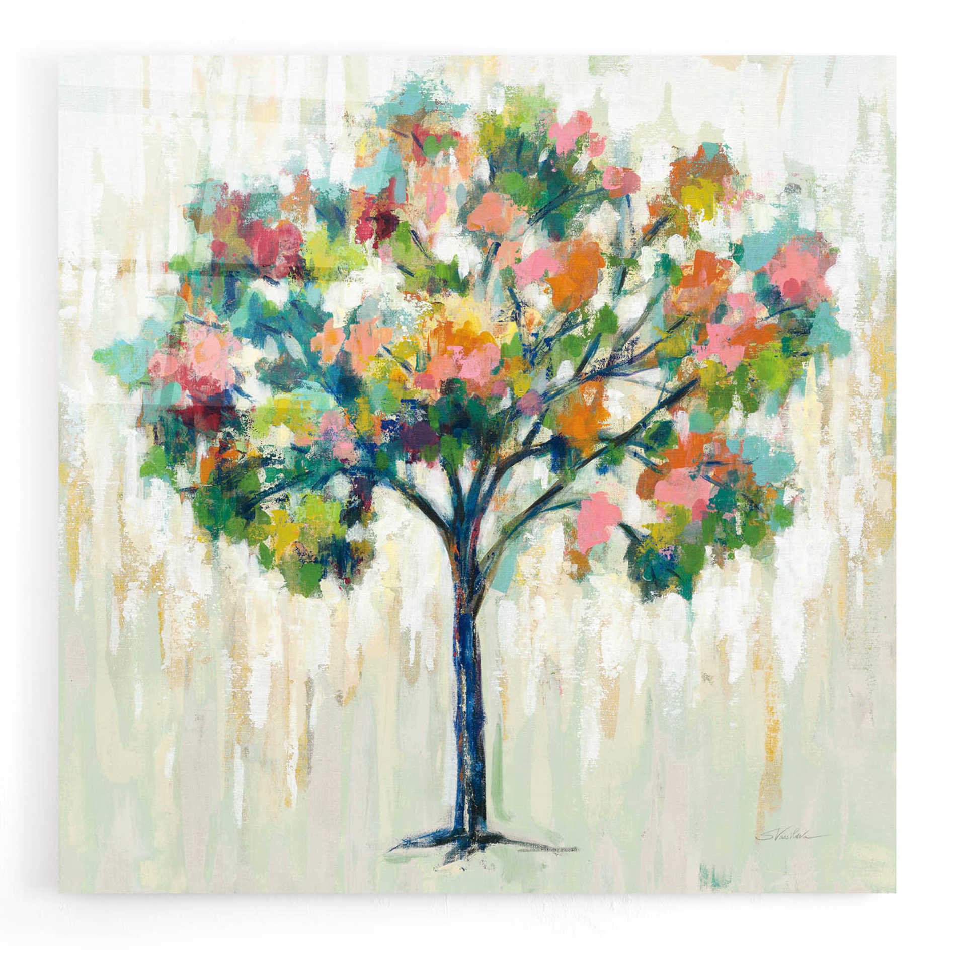 Epic Art 'Blooming Tree Neutral' by Silvia Vassileva, Acrylic Glass Wall Art