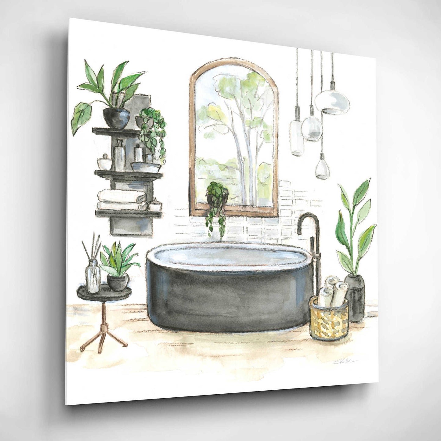 Epic Art 'Black Bathtub I' by Silvia Vassileva, Acrylic Glass Wall Art,12x12