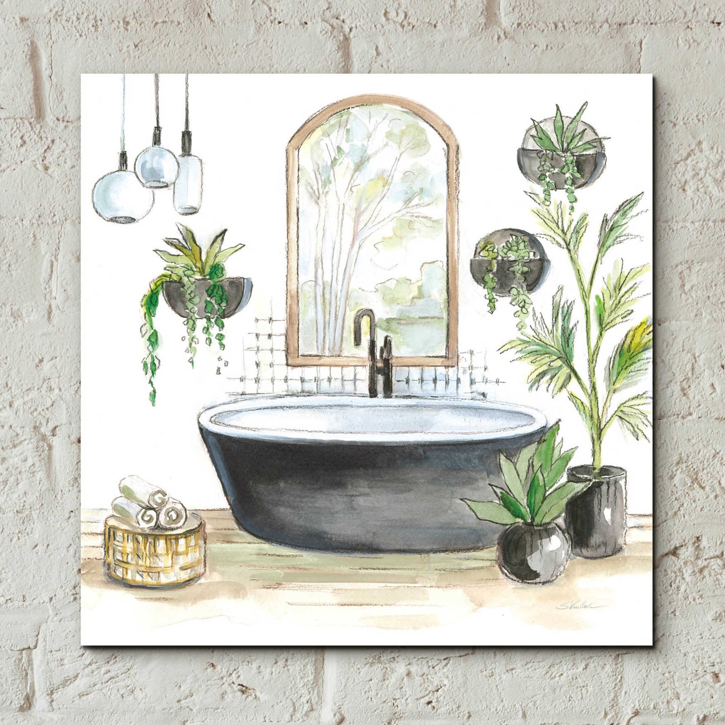 Epic Art 'Black Bathtub II' by Silvia Vassileva, Acrylic Glass Wall Art,12x12