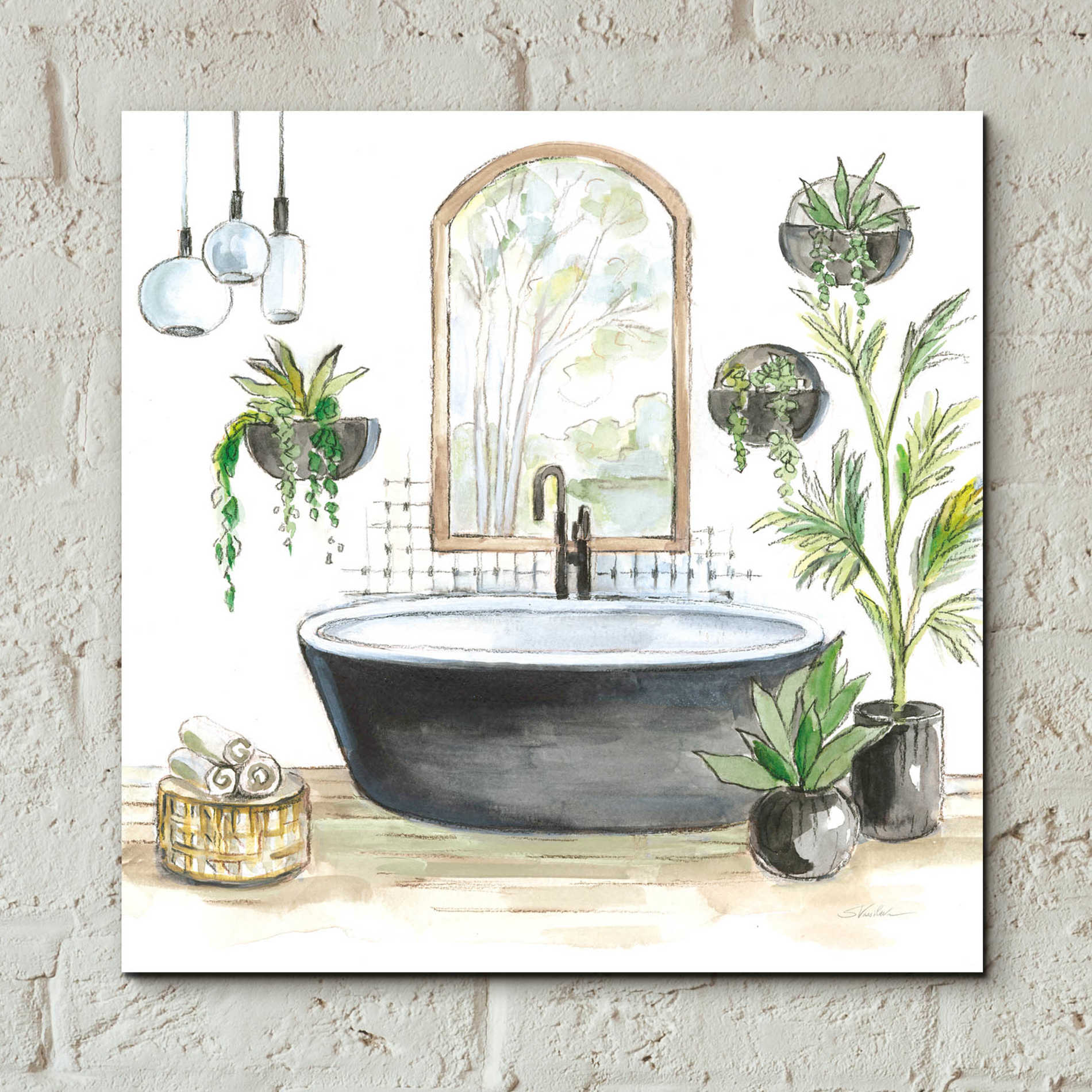 Epic Art 'Black Bathtub II' by Silvia Vassileva, Acrylic Glass Wall Art,12x12