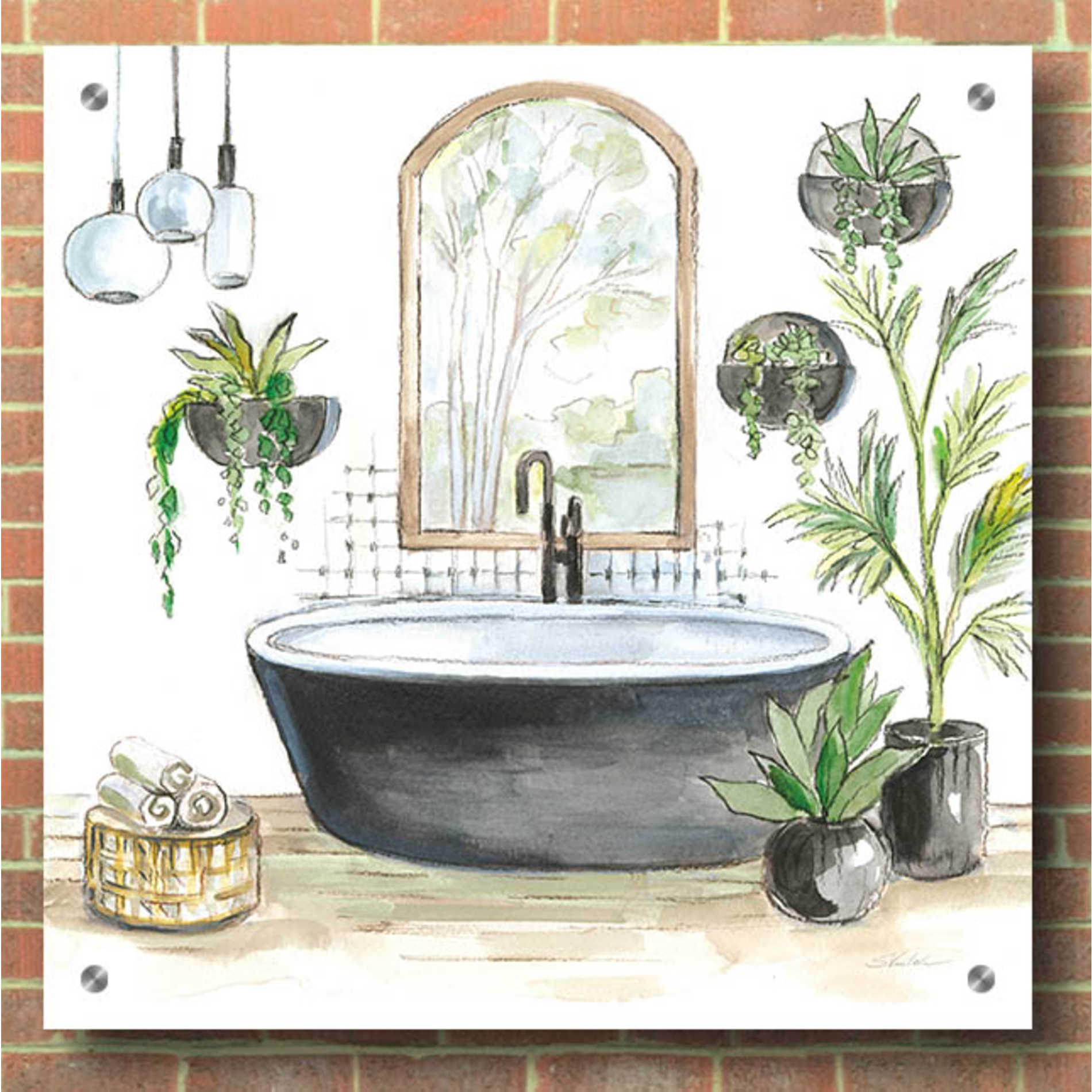 Epic Art 'Black Bathtub II' by Silvia Vassileva, Acrylic Glass Wall Art,36x36