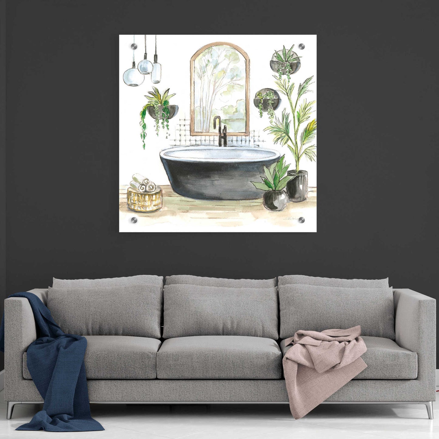 Epic Art 'Black Bathtub II' by Silvia Vassileva, Acrylic Glass Wall Art,36x36