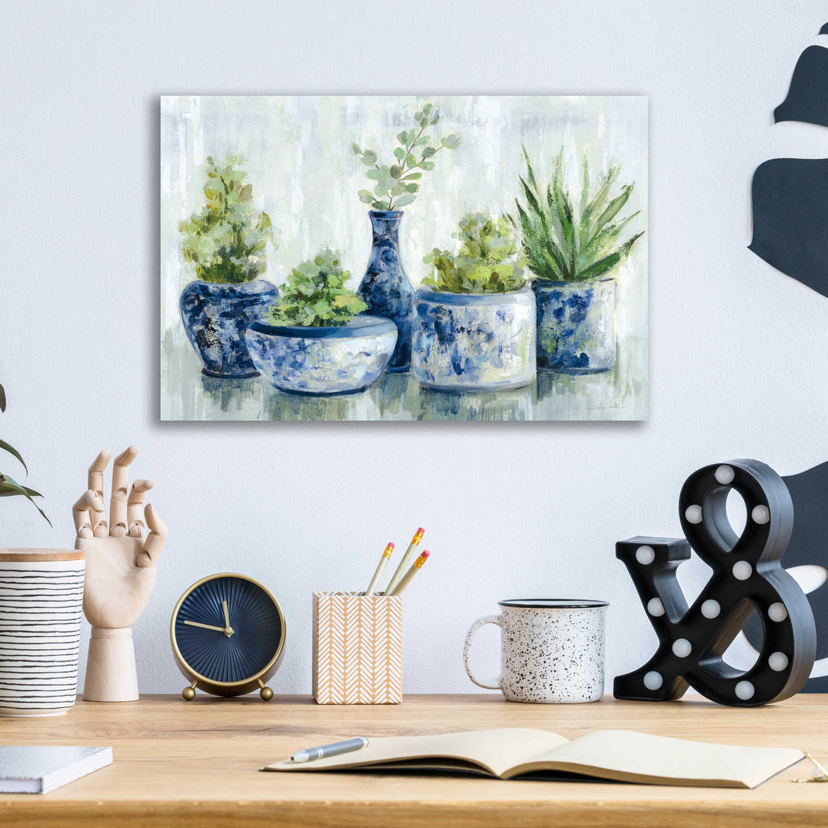 Epic Art 'Chinoiserie Plants Bright' by Silvia Vassileva, Acrylic Glass Wall Art,16x12