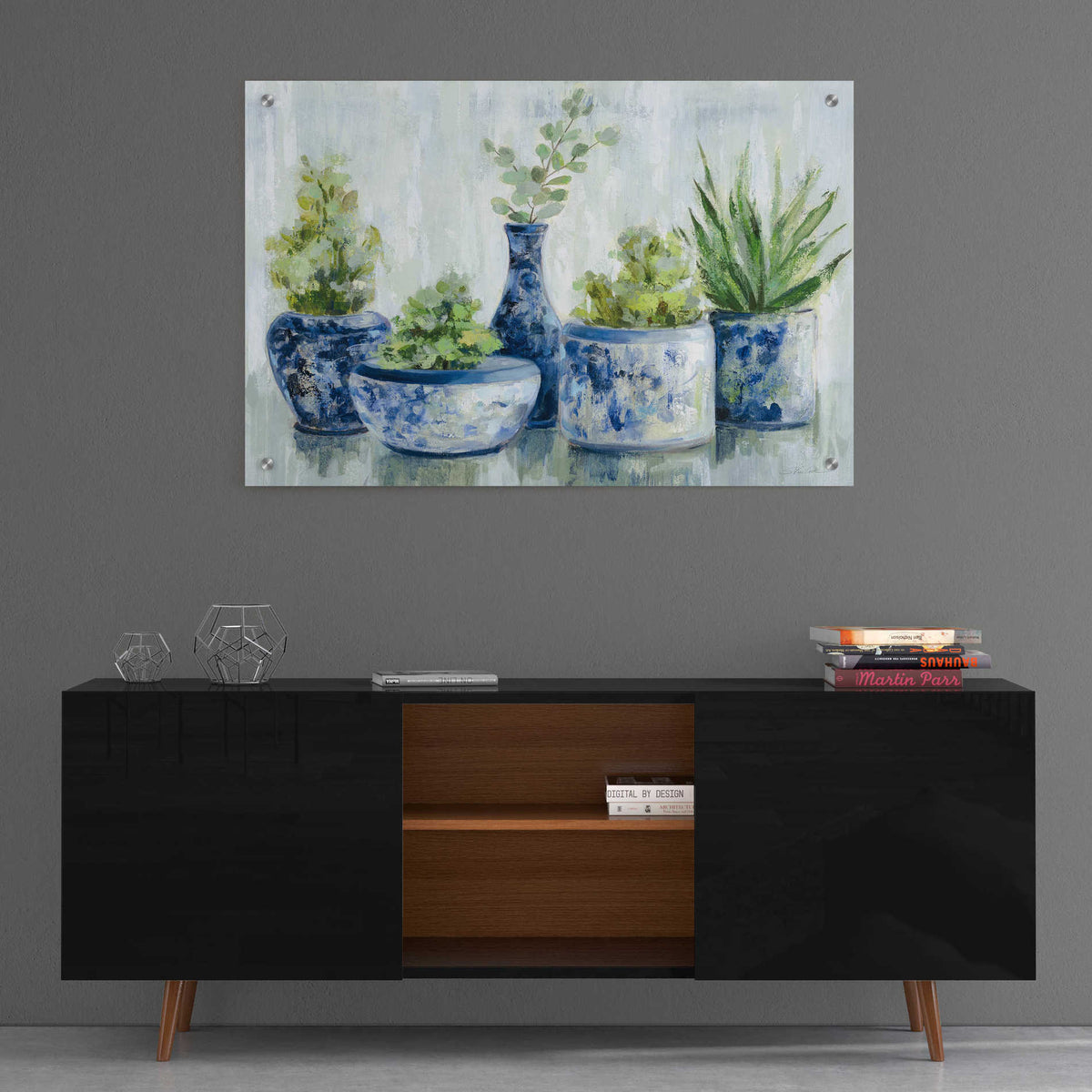 Epic Art 'Chinoiserie Plants Bright' by Silvia Vassileva, Acrylic Glass Wall Art,36x24