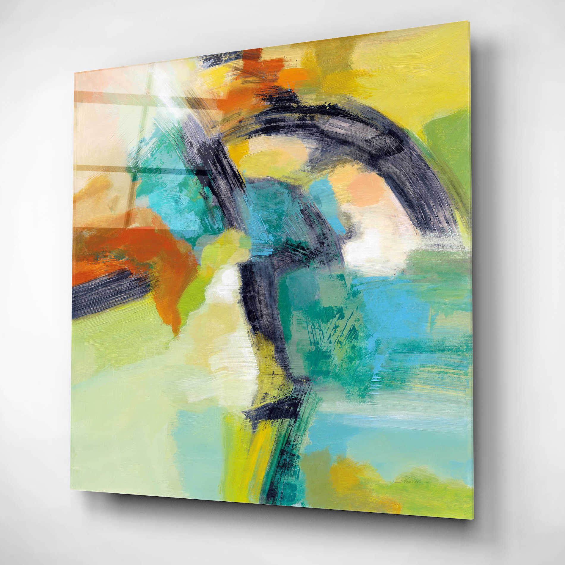 Epic Art 'Rainbow on the Asphalt' by Silvia Vassileva, Acrylic Glass Wall Art,12x12