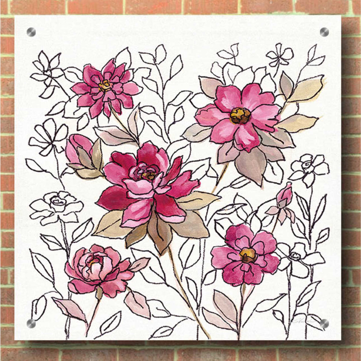 Epic Art 'Magenta Flower Lace I' by Silvia Vassileva, Acrylic Glass Wall Art,36x36