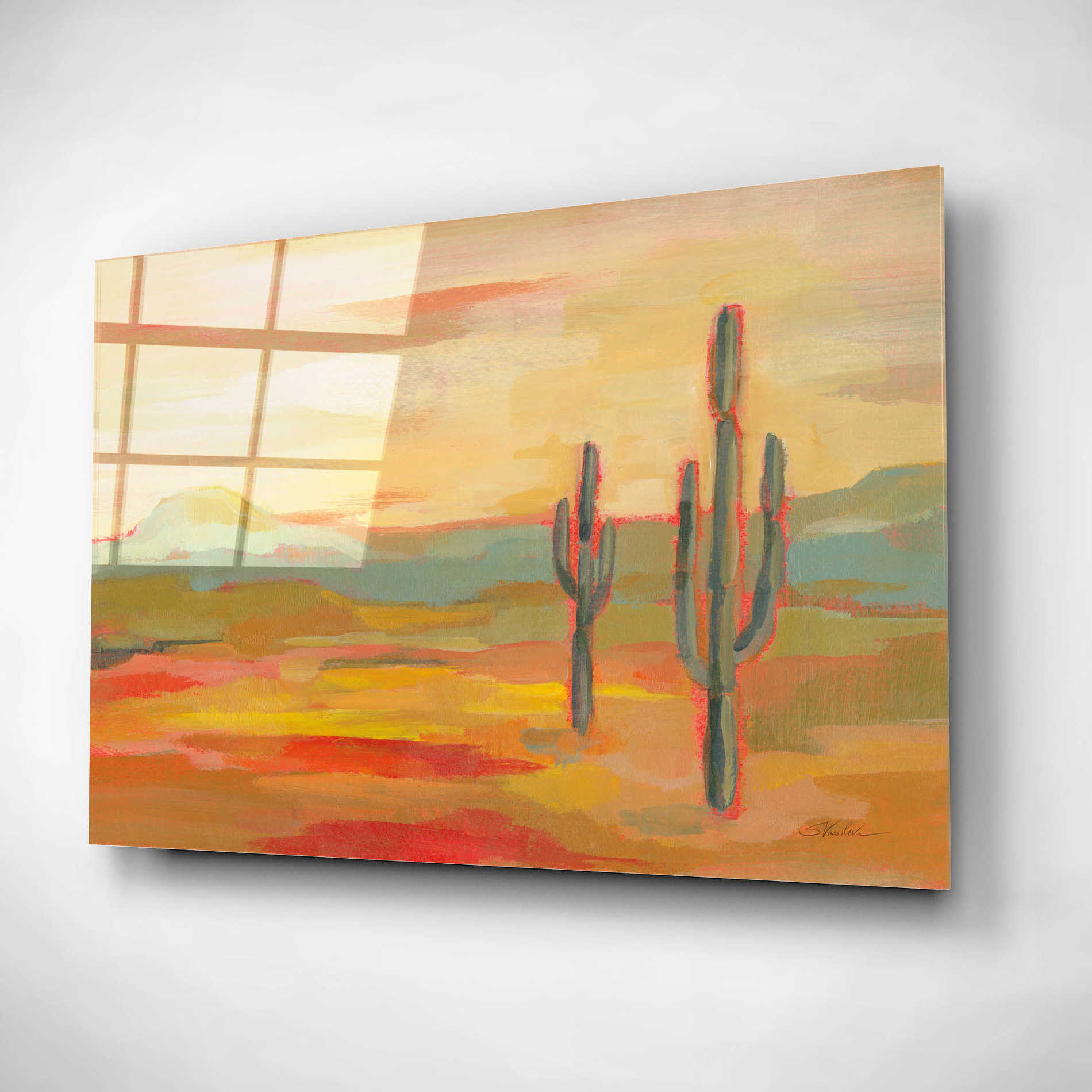 Epic Art 'Desert Saguaro' by Silvia Vassileva, Acrylic Glass Wall Art,16x12