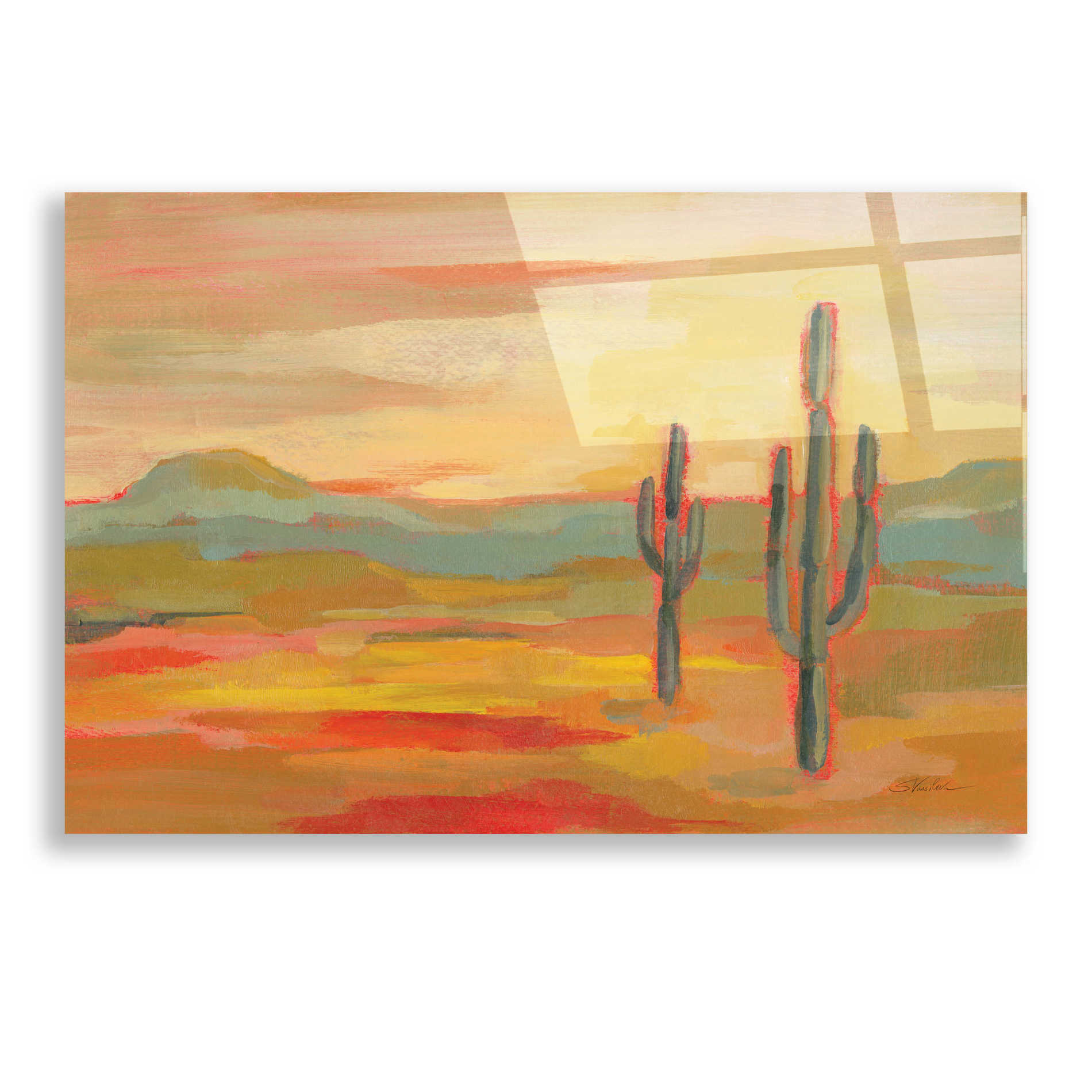 Epic Art 'Desert Saguaro' by Silvia Vassileva, Acrylic Glass Wall Art,24x16