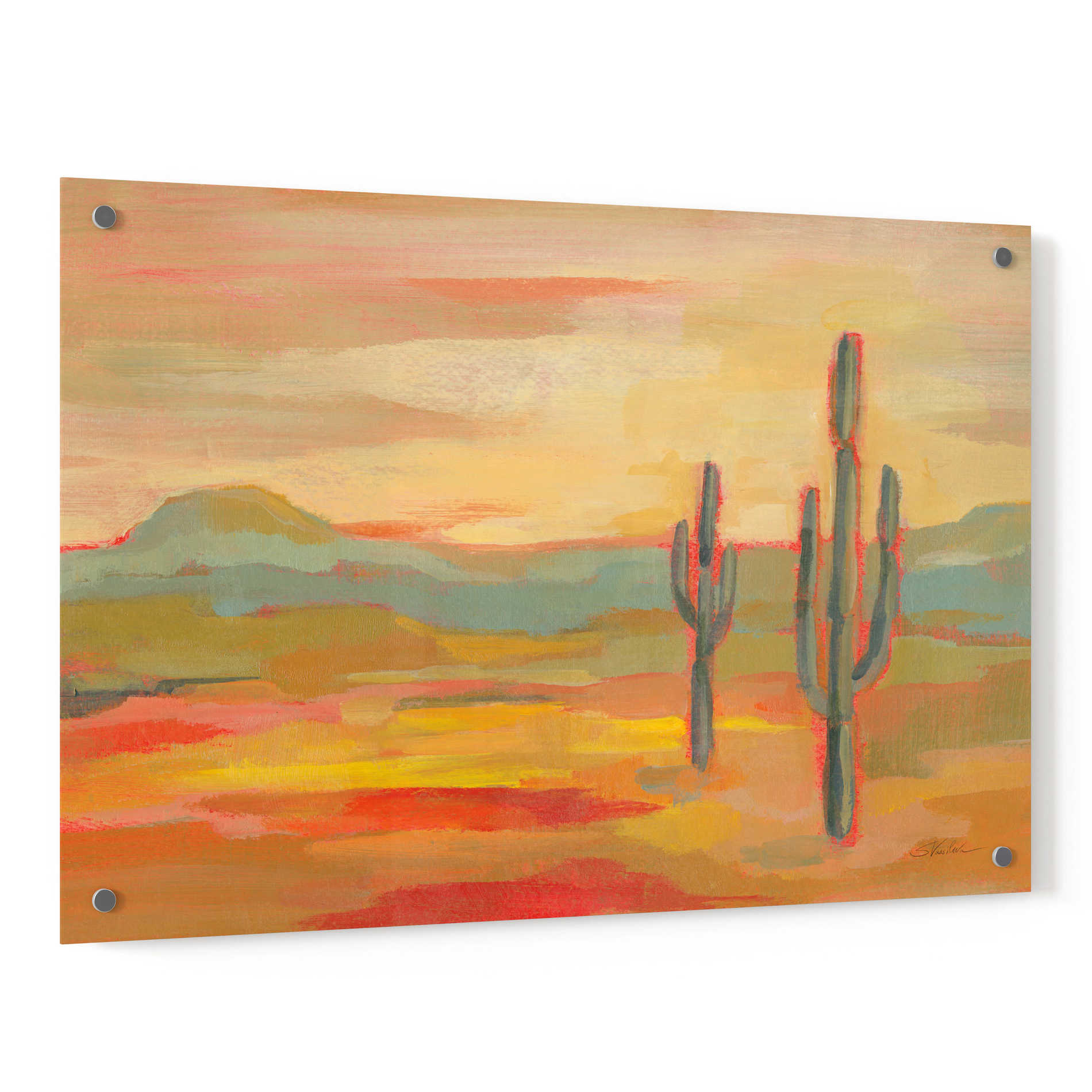 Epic Art 'Desert Saguaro' by Silvia Vassileva, Acrylic Glass Wall Art,36x24