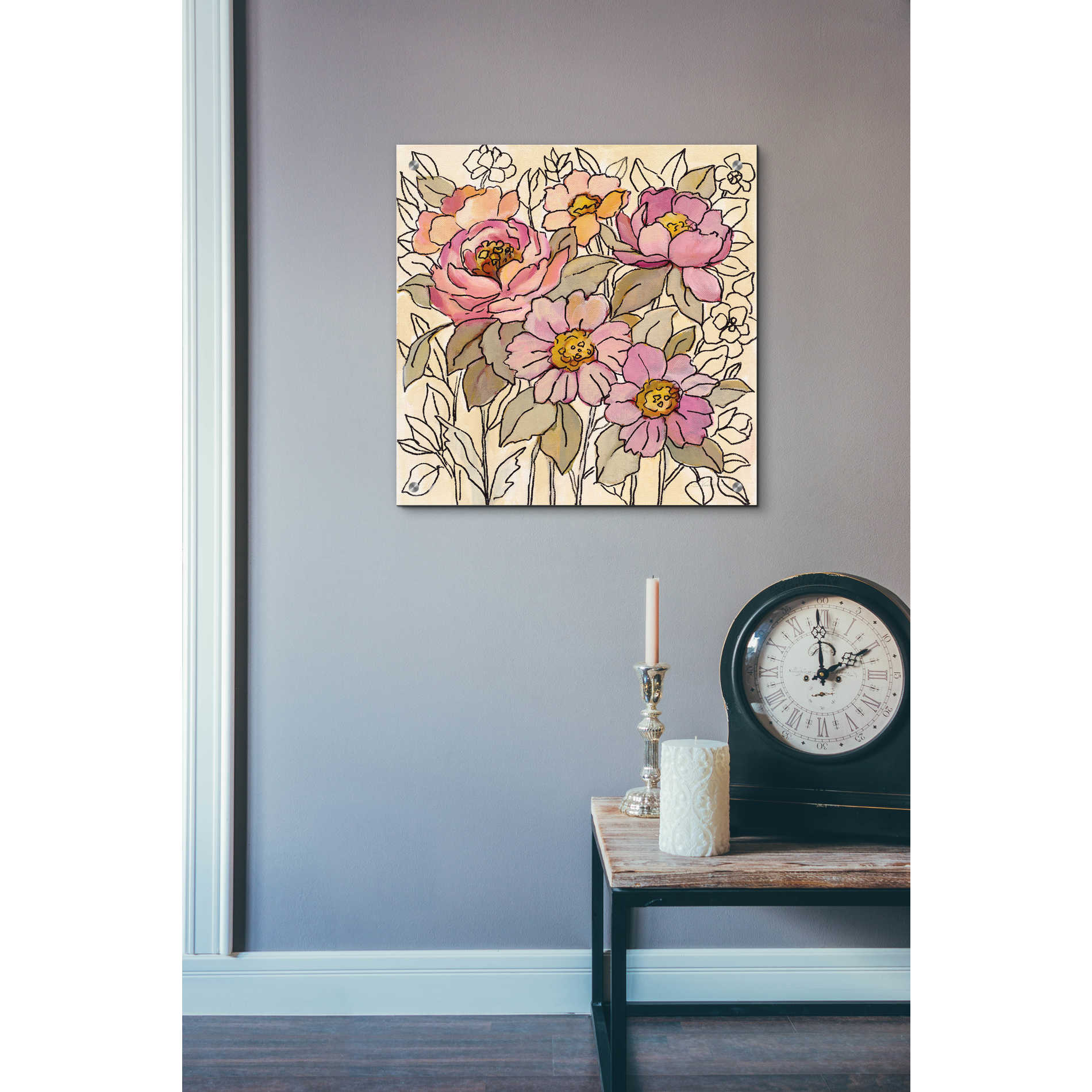 Epic Art 'Spring Lace Floral I' by Silvia Vassileva, Acrylic Glass Wall Art,24x24