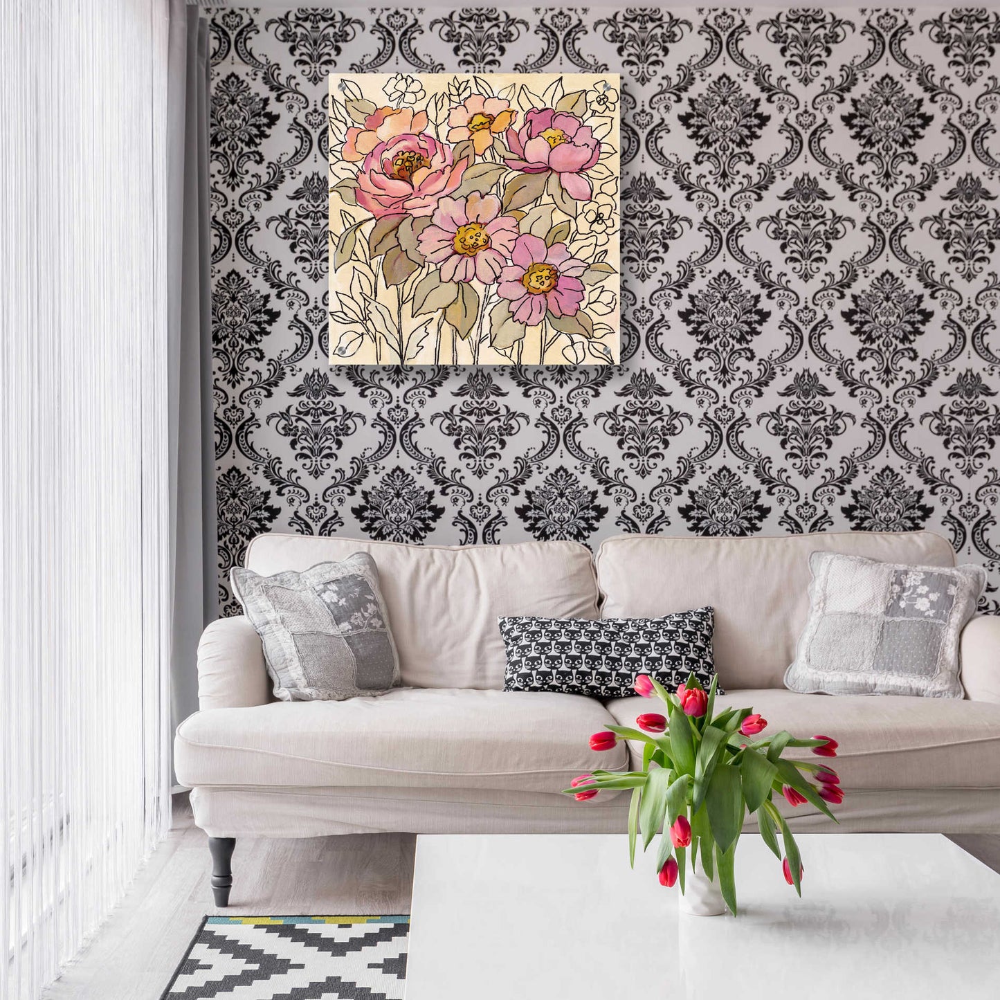 Epic Art 'Spring Lace Floral I' by Silvia Vassileva, Acrylic Glass Wall Art,24x24