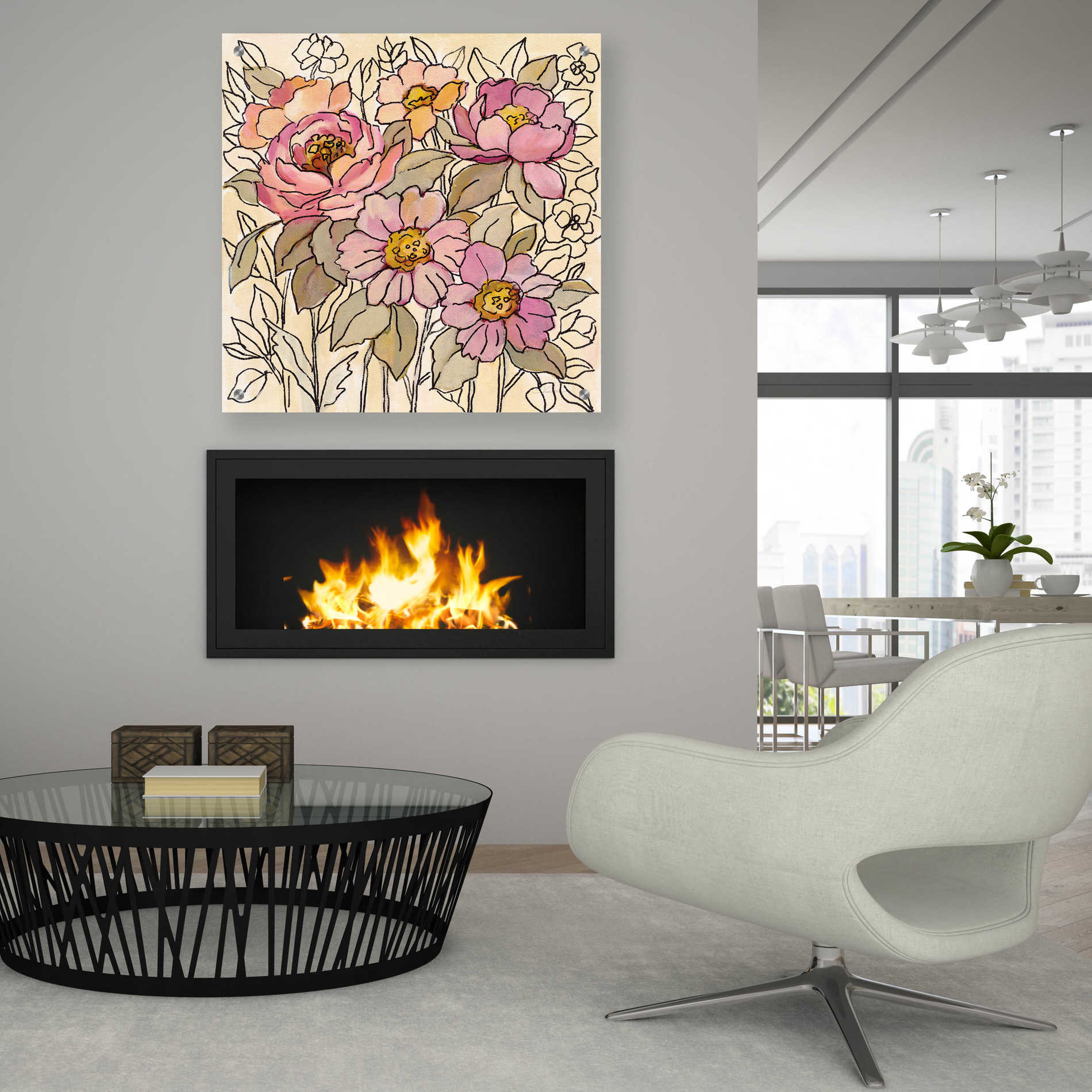 Epic Art 'Spring Lace Floral I' by Silvia Vassileva, Acrylic Glass Wall Art,36x36