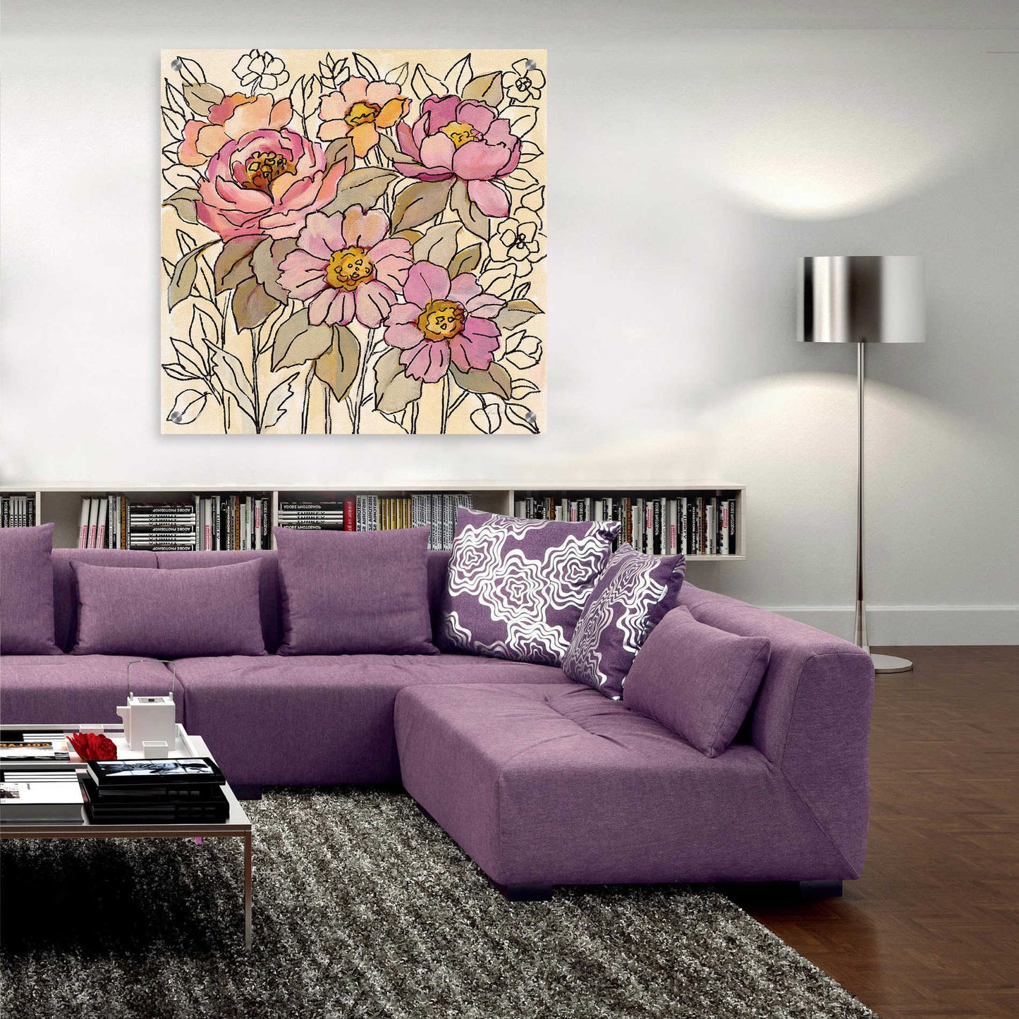 Epic Art 'Spring Lace Floral I' by Silvia Vassileva, Acrylic Glass Wall Art,36x36