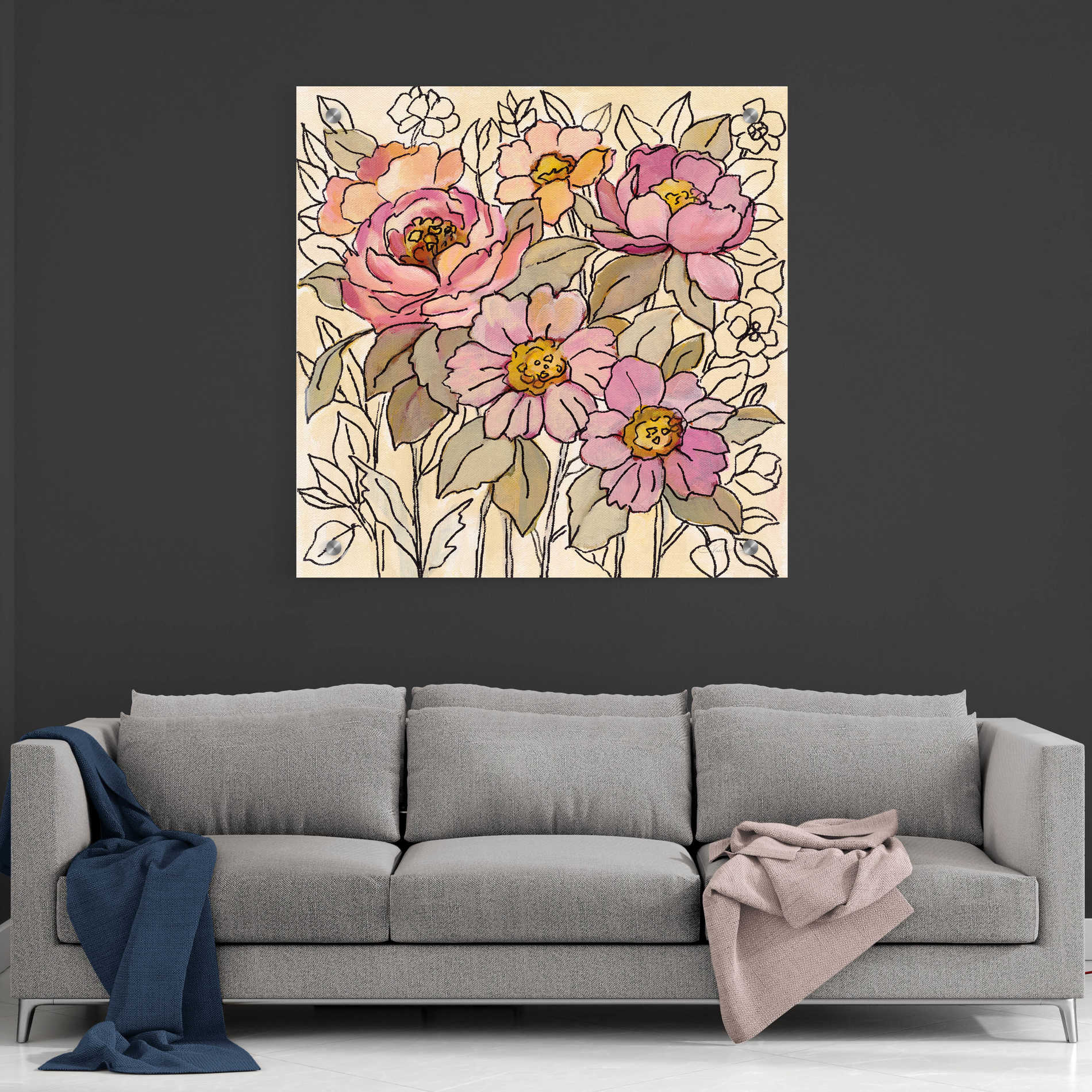 Epic Art 'Spring Lace Floral I' by Silvia Vassileva, Acrylic Glass Wall Art,36x36