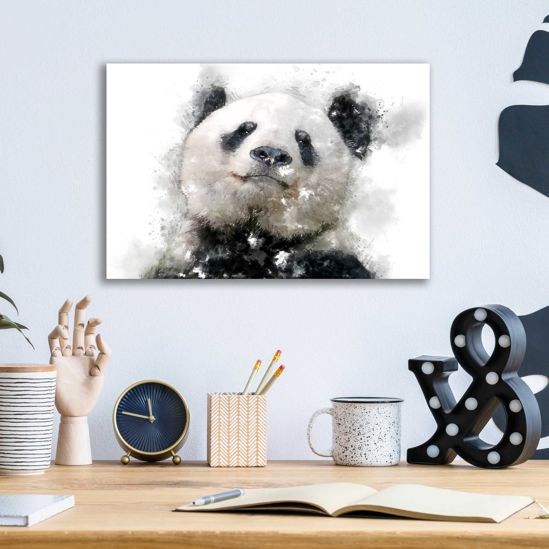 Epic Art 'Panda Love' by Kim Curinga, Acrylic Glass Wall Art,16x12