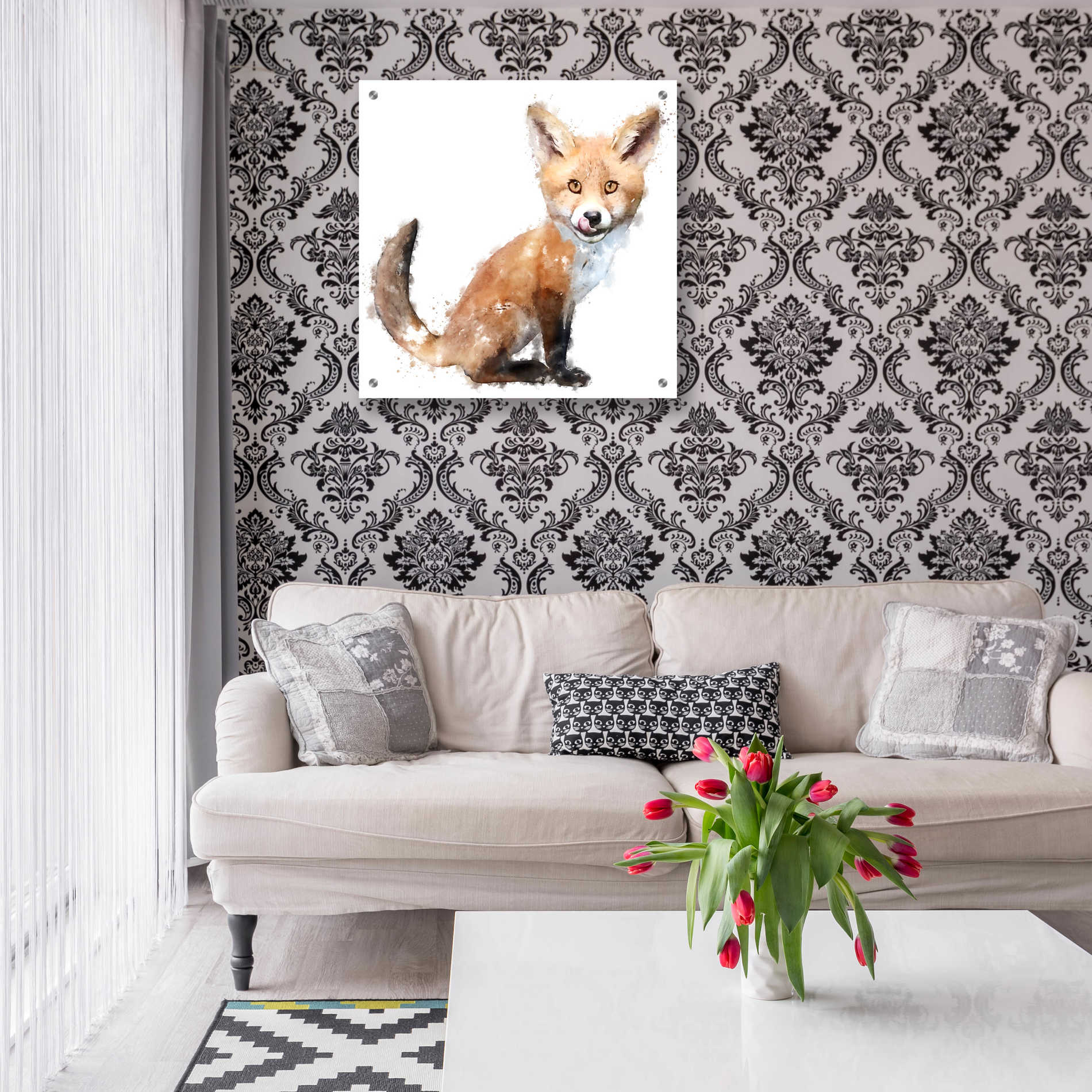 Epic Art 'Foxy Good' by Kim Curinga, Acrylic Glass Wall Art,24x24