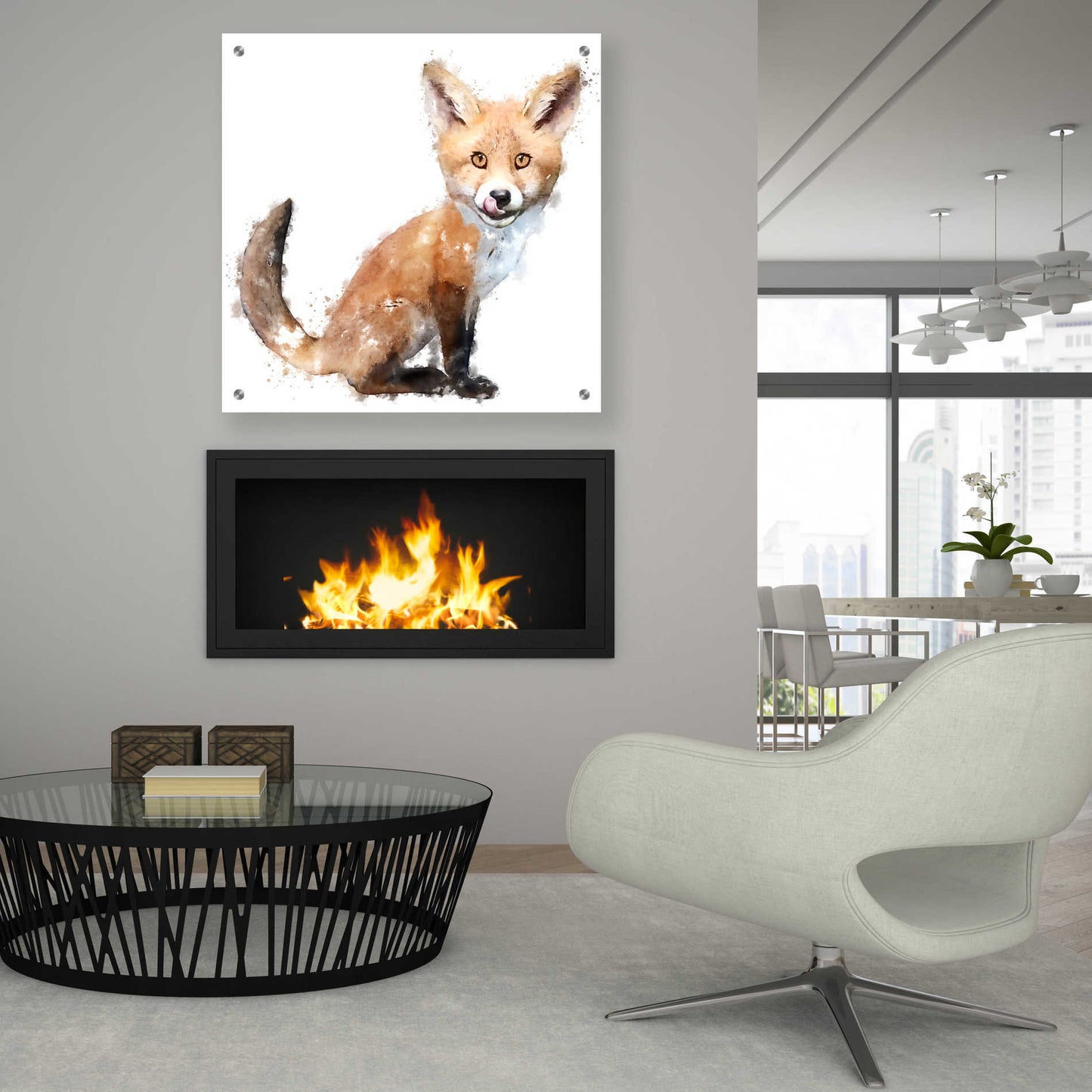 Epic Art 'Foxy Good' by Kim Curinga, Acrylic Glass Wall Art,36x36