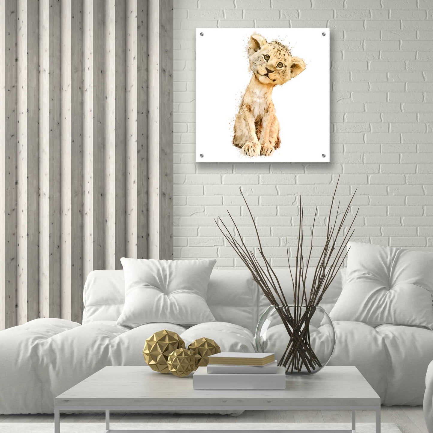 Epic Art 'Simba' by Kim Curinga, Acrylic Glass Wall Art,24x24