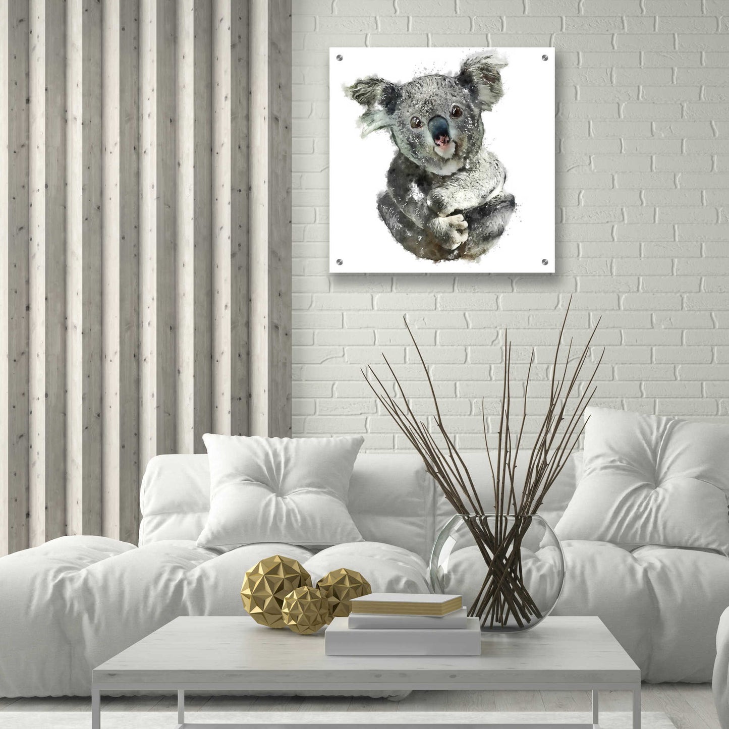 Epic Art 'Koala Cuddle' by Kim Curinga, Acrylic Glass Wall Art,24x24