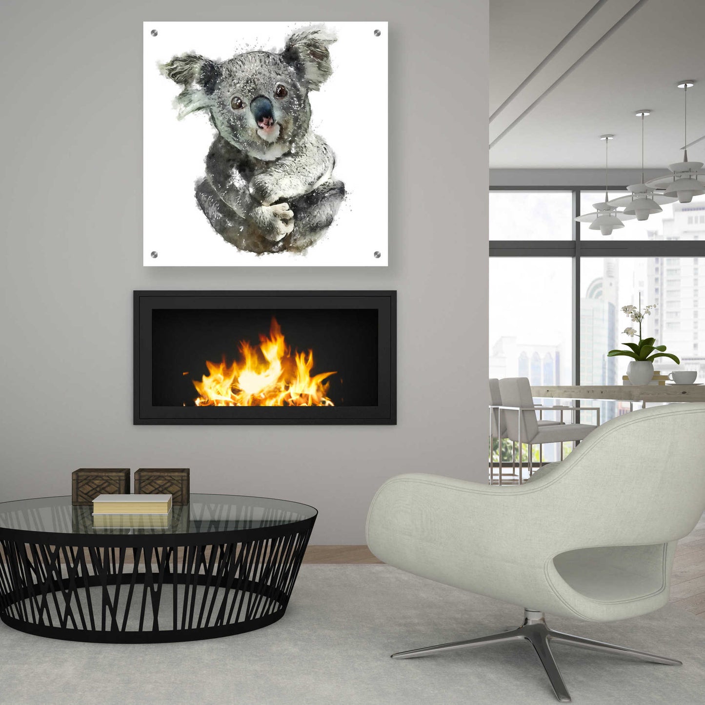 Epic Art 'Koala Cuddle' by Kim Curinga, Acrylic Glass Wall Art,36x36