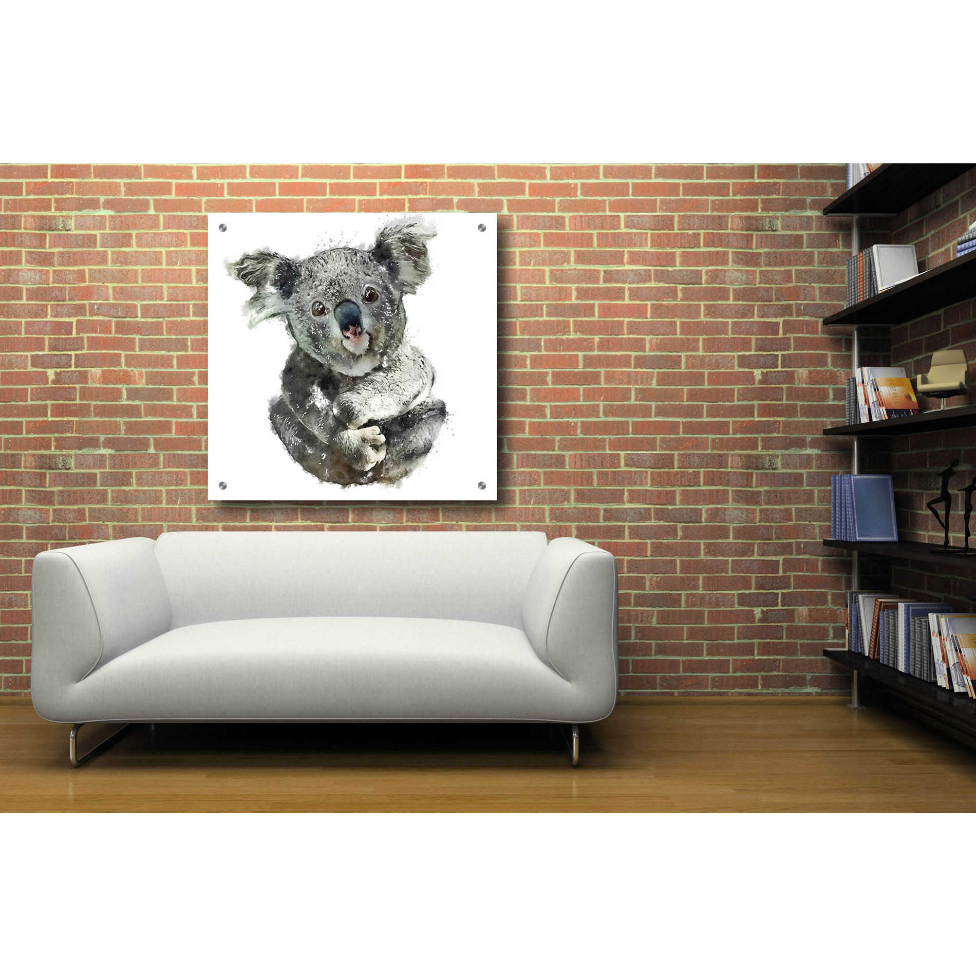 Epic Art 'Koala Cuddle' by Kim Curinga, Acrylic Glass Wall Art,36x36