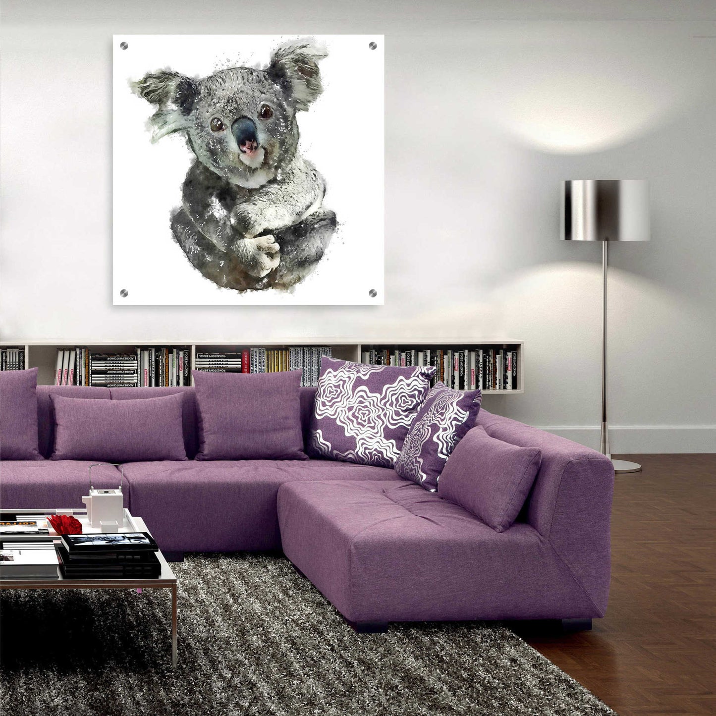 Epic Art 'Koala Cuddle' by Kim Curinga, Acrylic Glass Wall Art,36x36