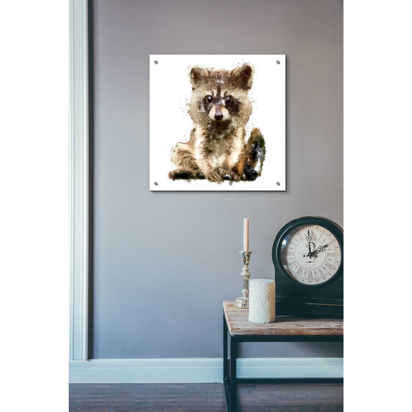 Epic Art 'Ricky Racoon' by Kim Curinga, Acrylic Glass Wall Art,24x24