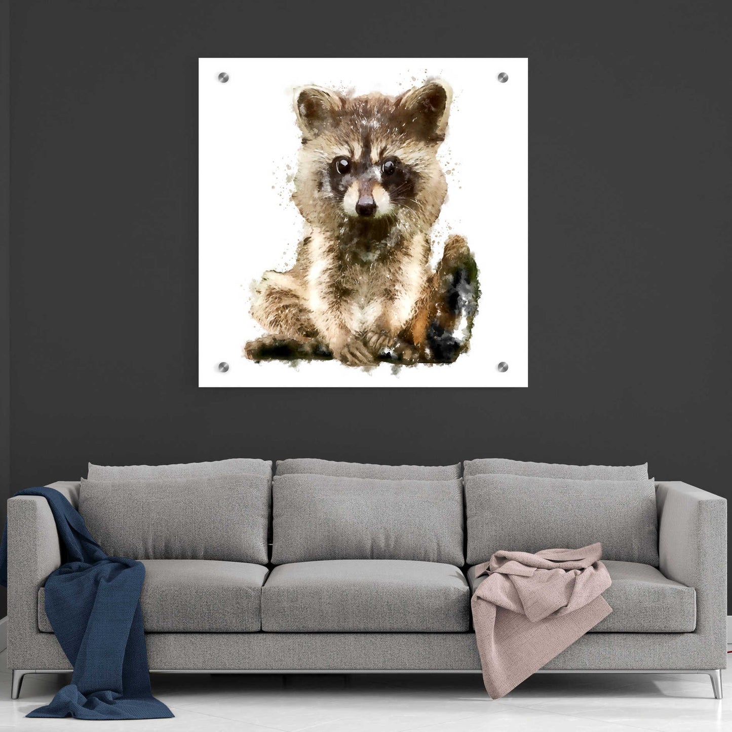 Epic Art 'Ricky Racoon' by Kim Curinga, Acrylic Glass Wall Art,36x36