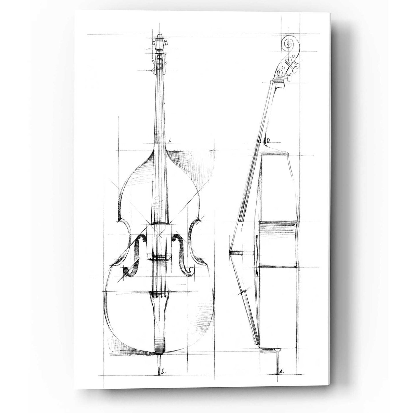 Epic Art "Bass Sketch" by Ethan Harper, Acrylic Glass Wall Art,12x16